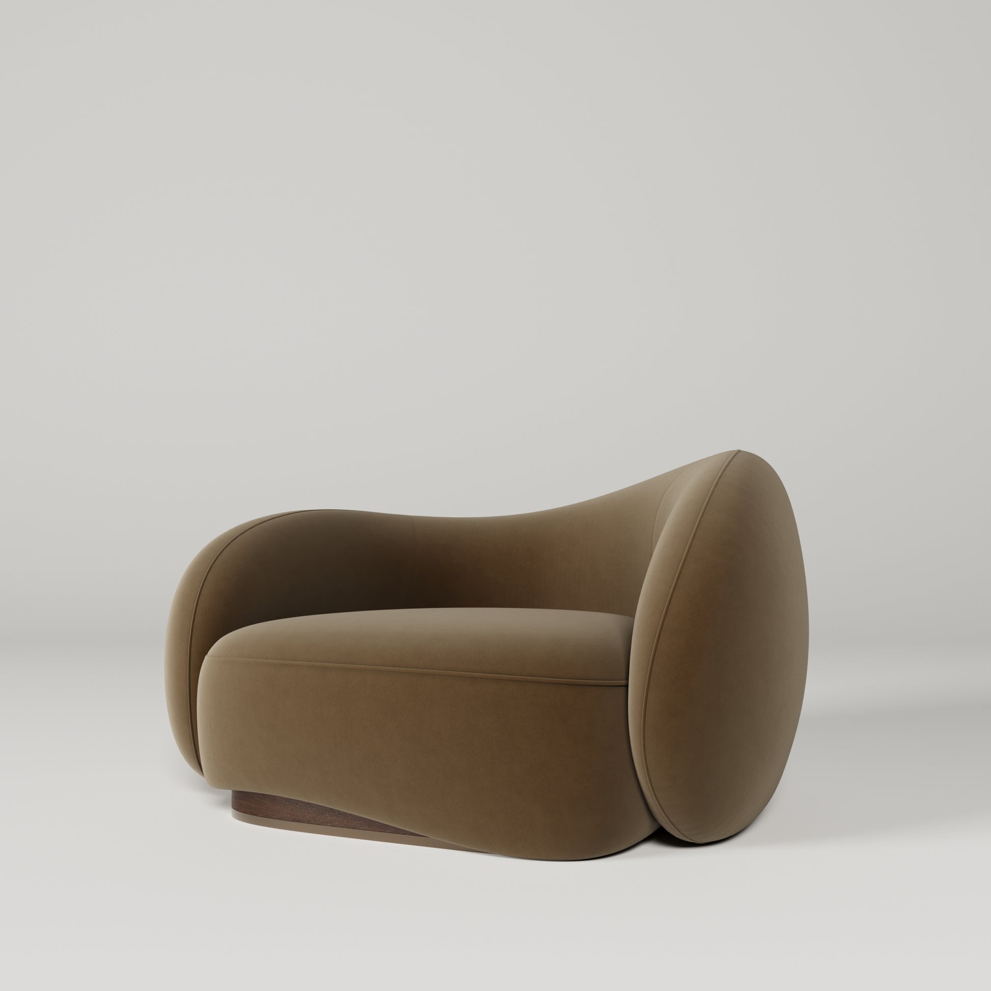 Brown chair on a light gray background