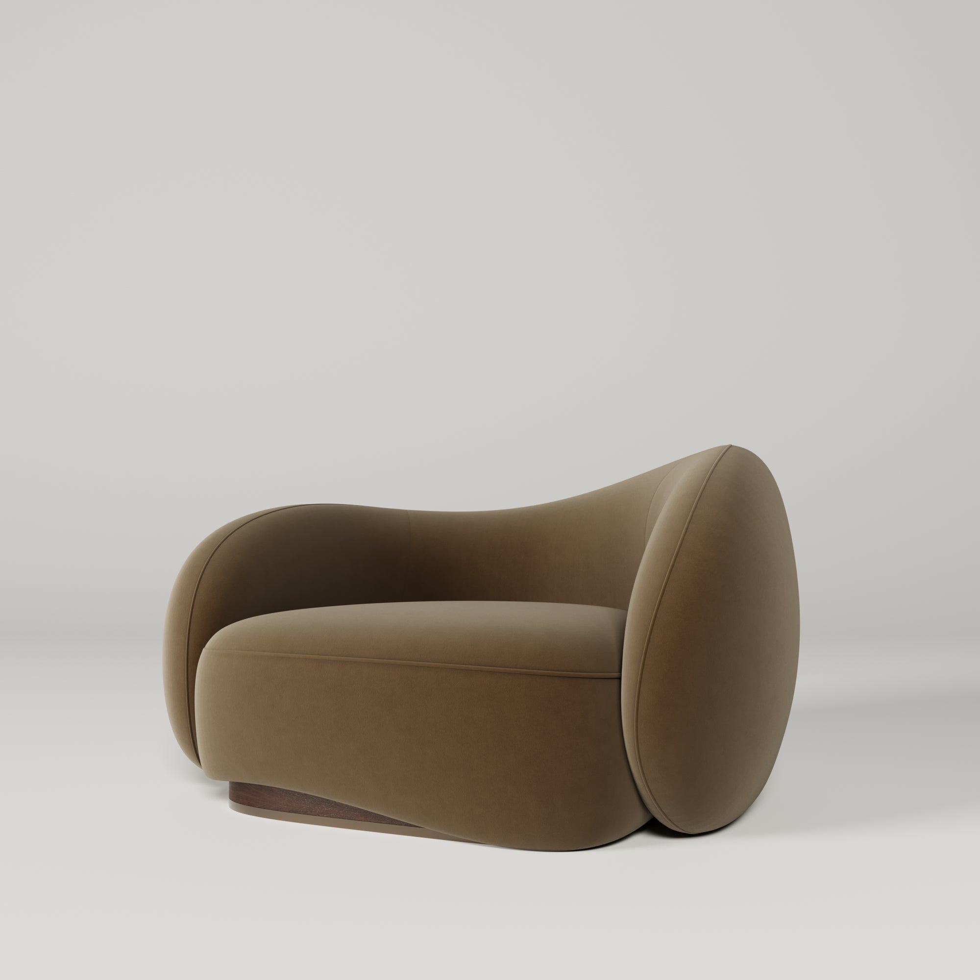 Brown chair on a light gray background