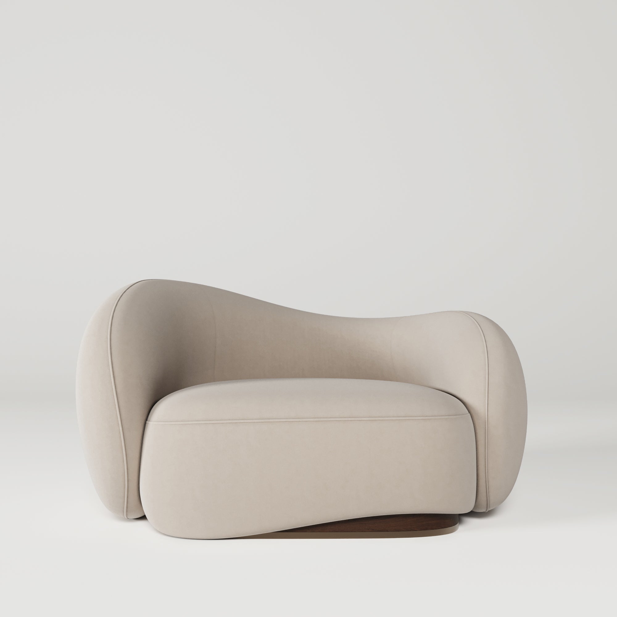 Beige armchair on a light gray background