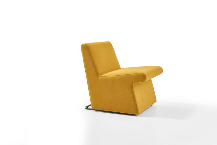 Yellow armchair on a white background