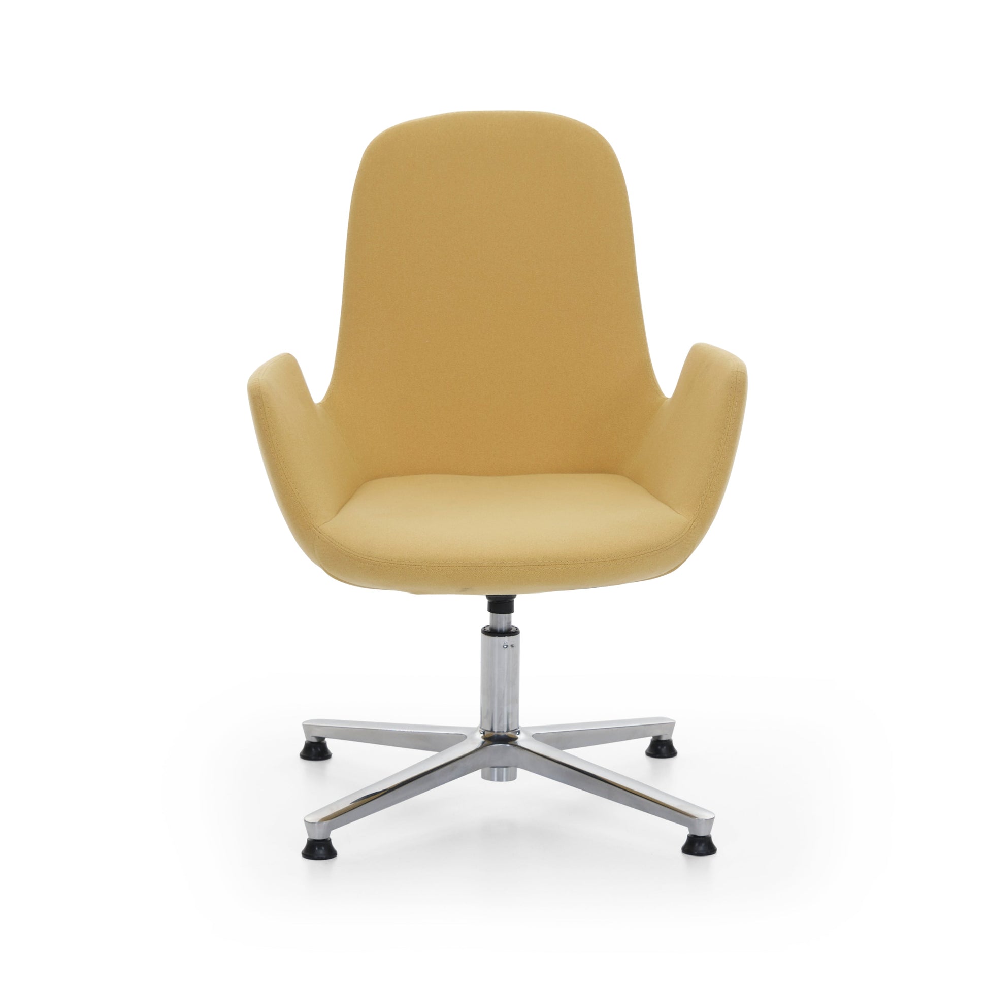 Beige office chair with a metal base on a white background