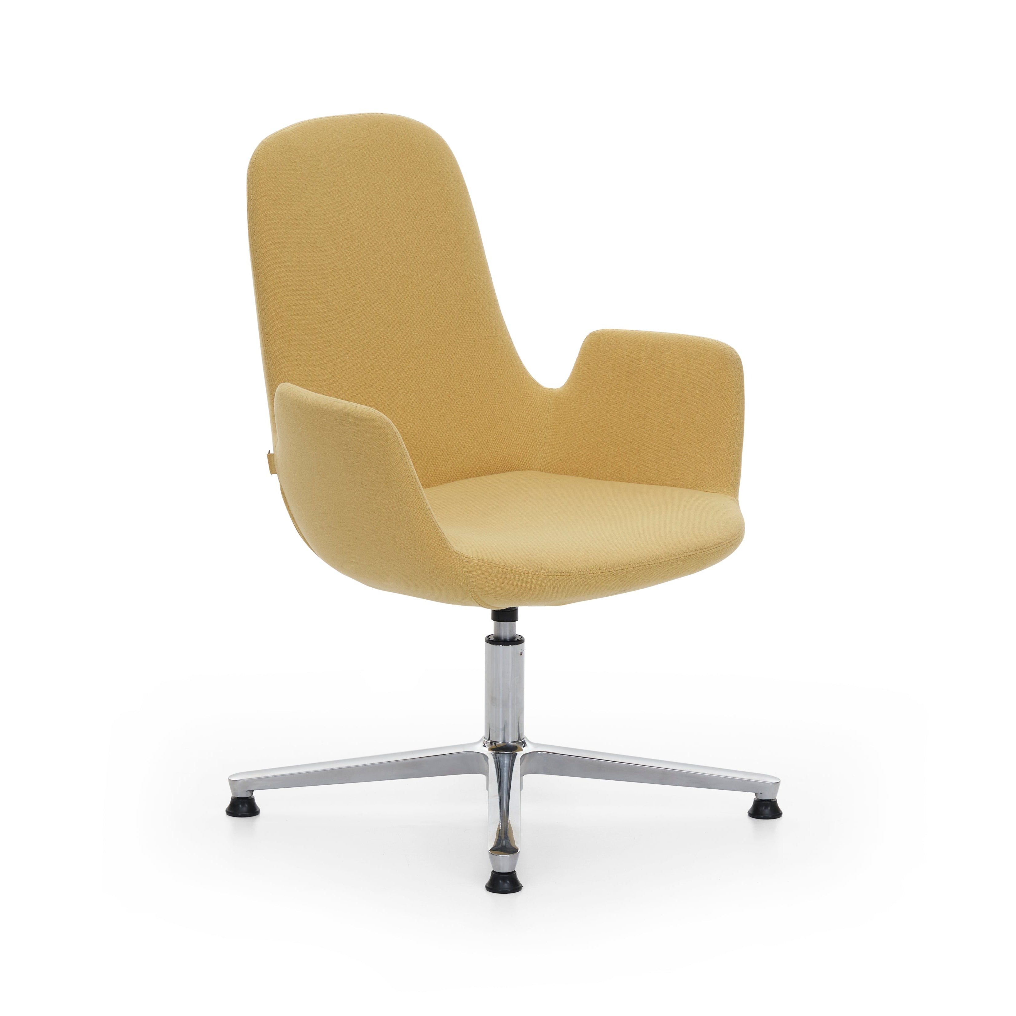 Beige office chair with a metal base on a white background