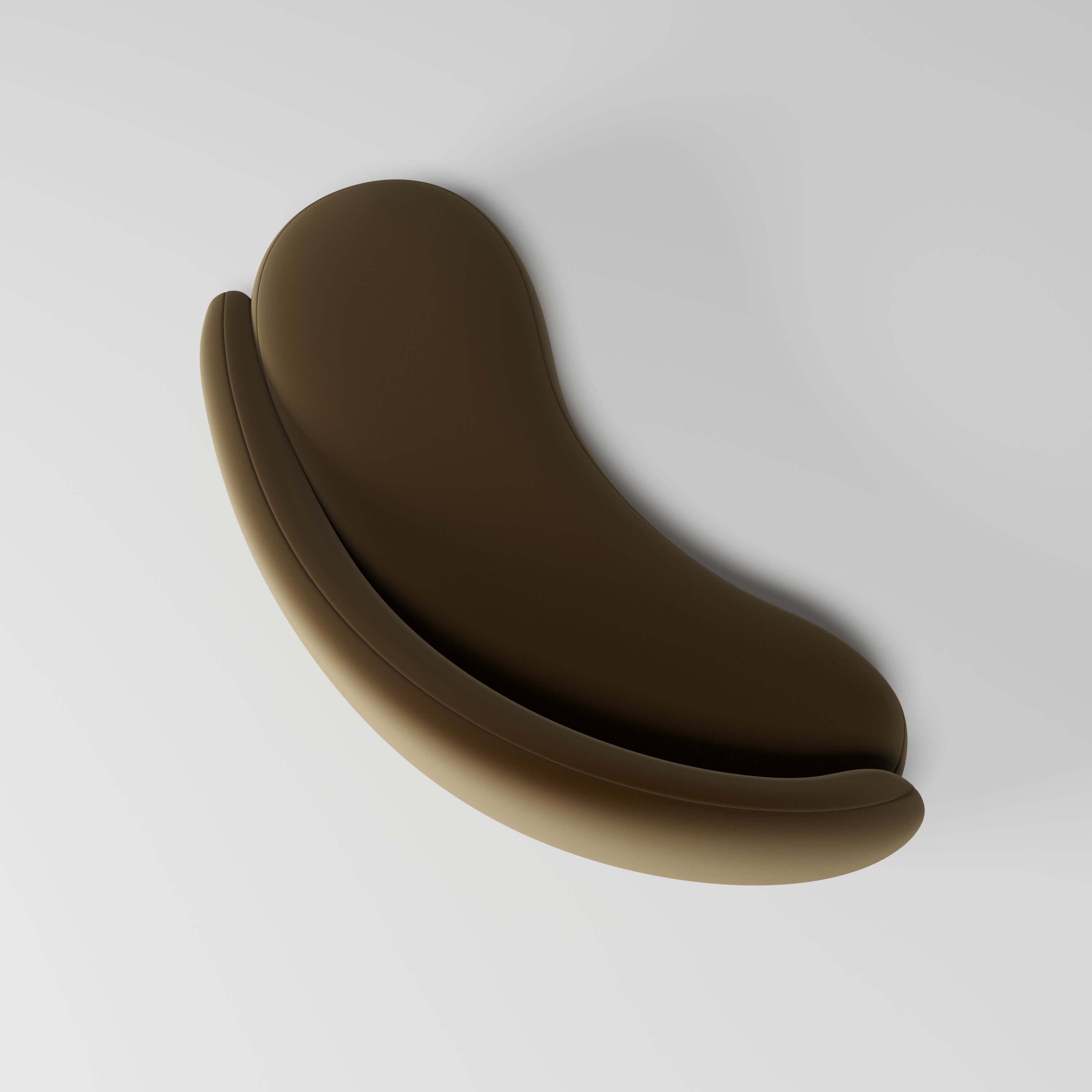 Papilio Curved Sofa in elegant brown design, showcasing its modern, flowing silhouette and inviting curves.