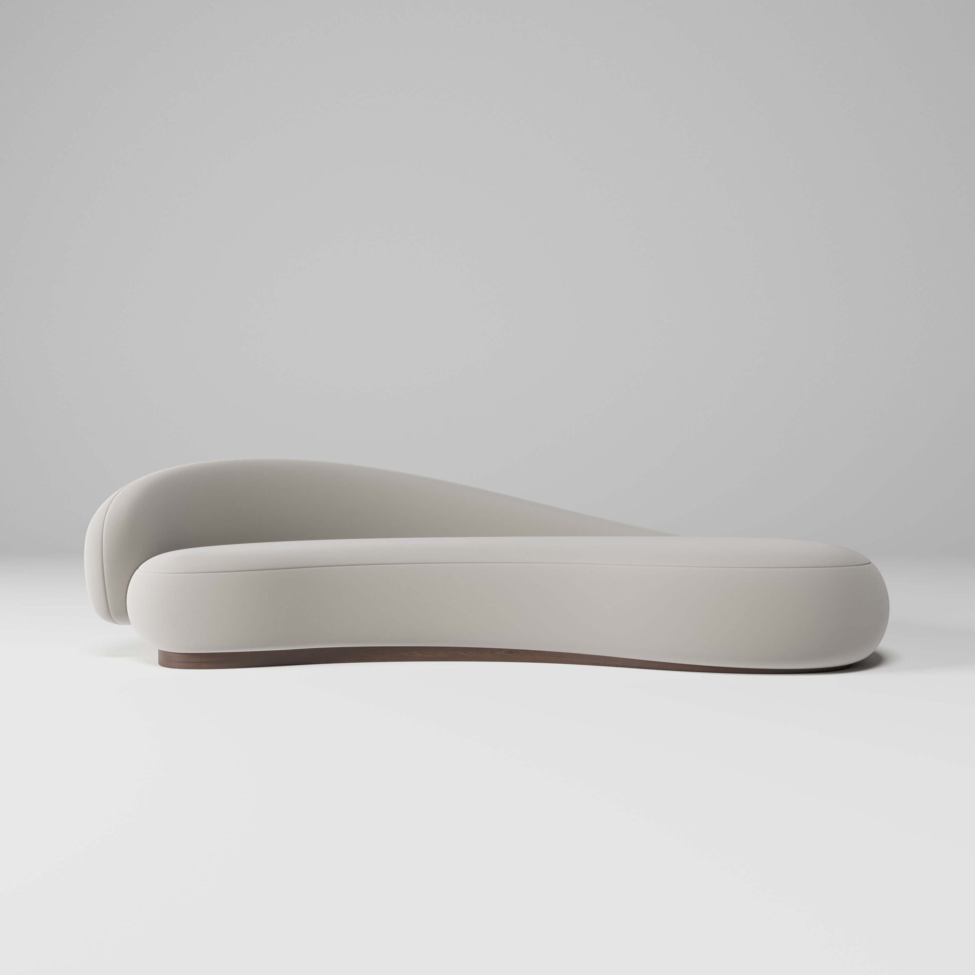 Papilio Curved Sofa in ivory color, showcasing its elegant, modern design and inviting, organic curves.