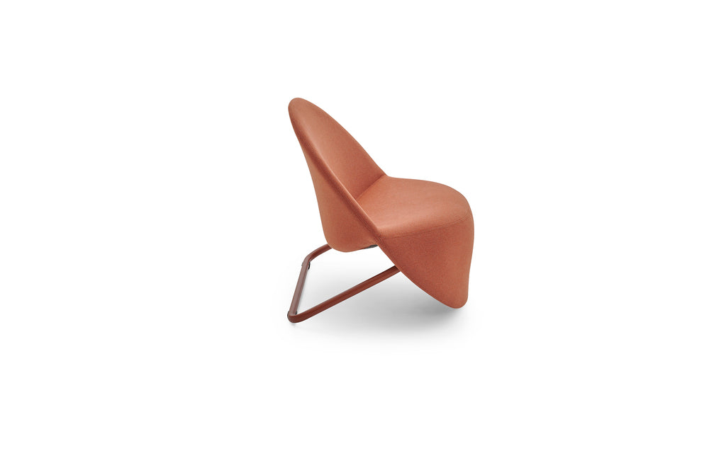 Modern orange brown chair on a white background