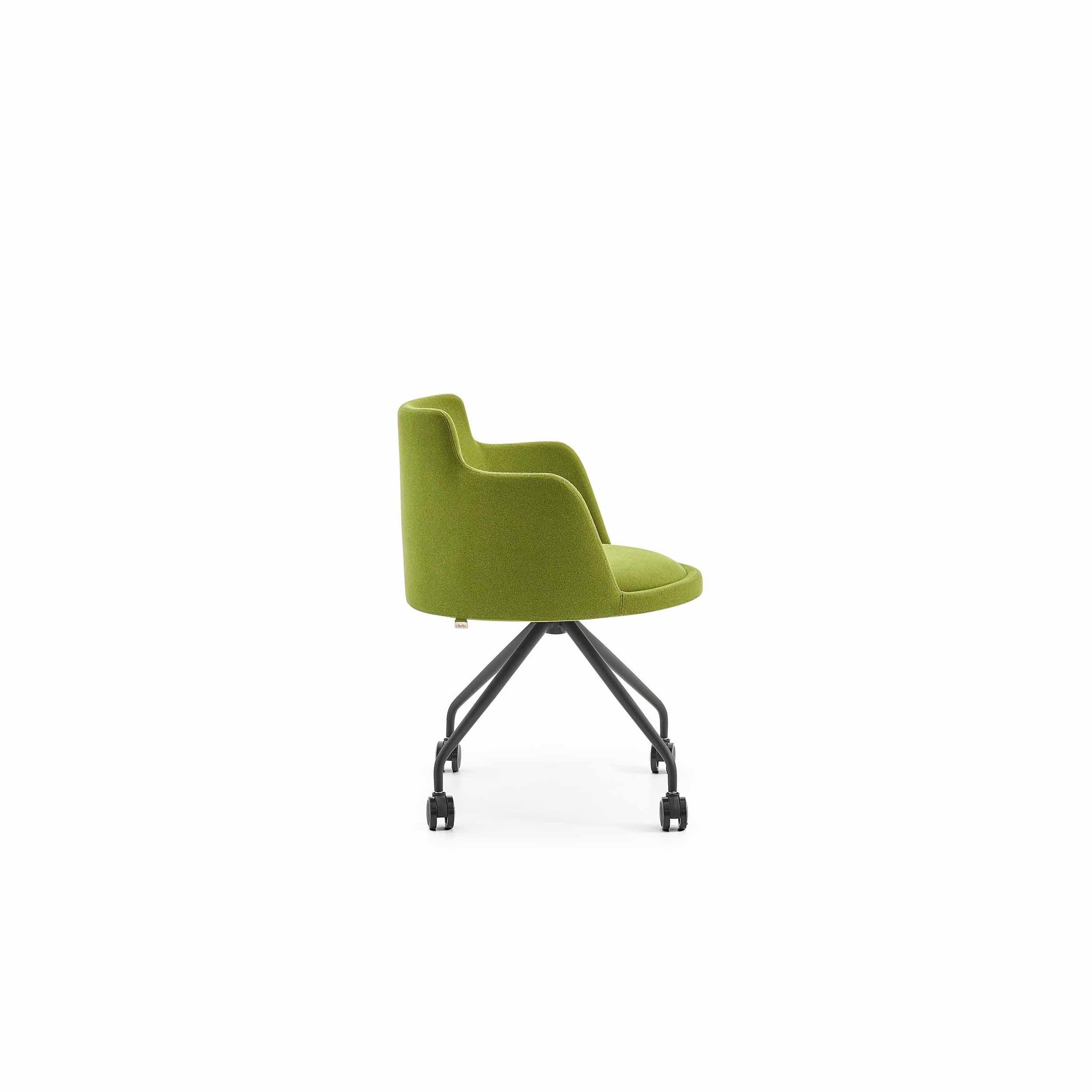 Ergonomic office chair with mesh backrest and green seat