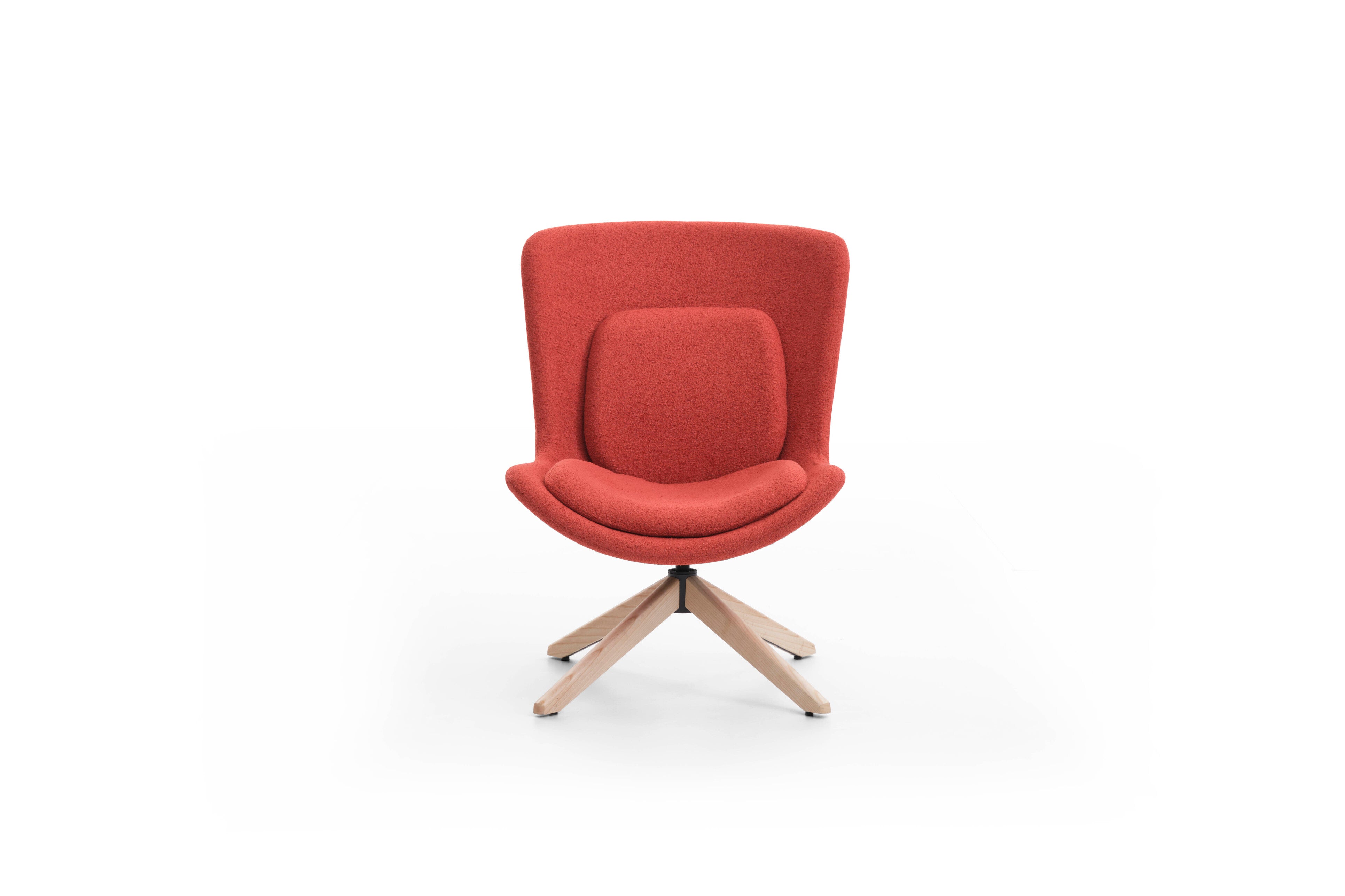 Red swivel chair on a white background