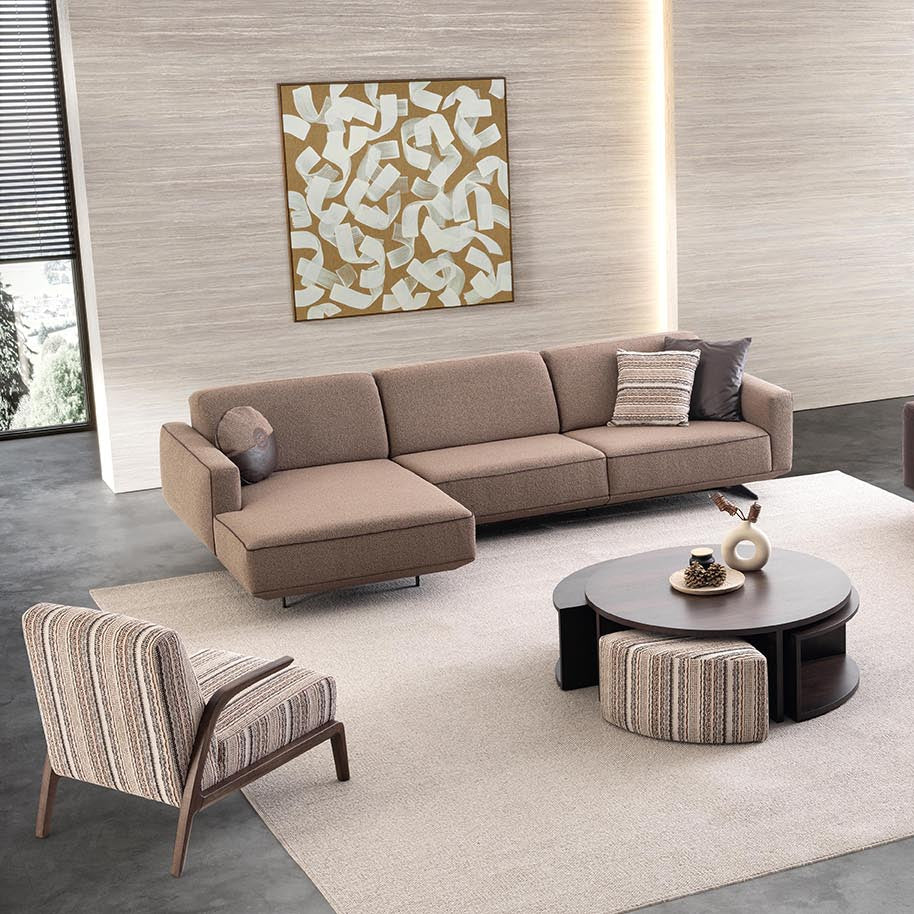 Savanna Armchair styled in a full living room setup, enhancing the contemporary decor with its modern appeal.