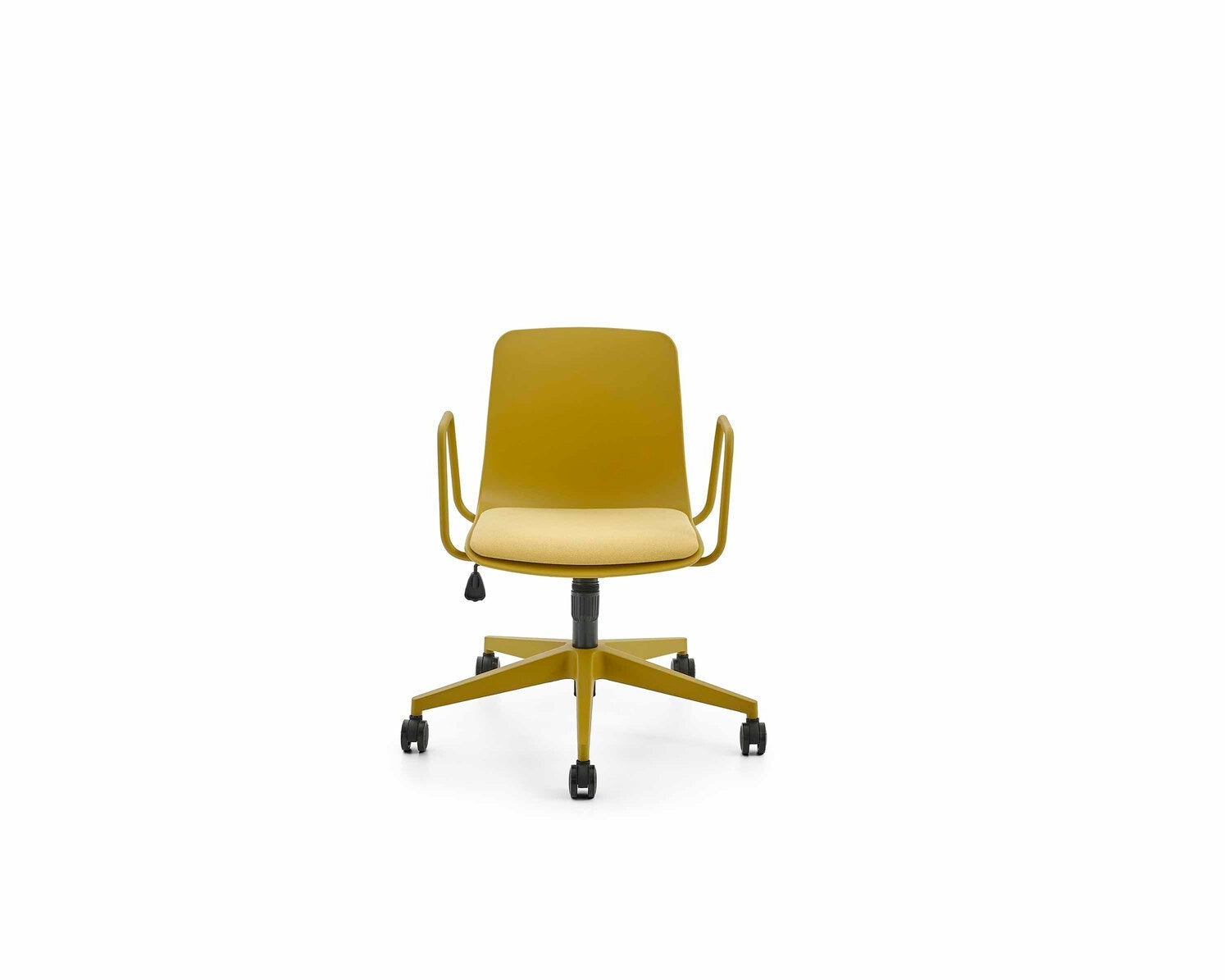 Yellow office chair on a white background