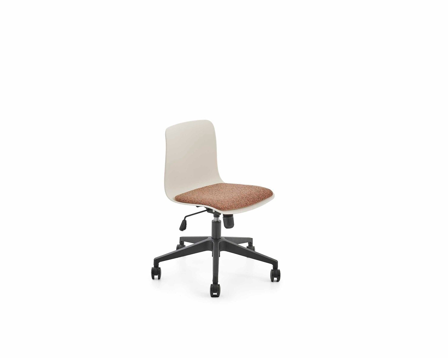 Chair with beige seat and brown backrest on a white background