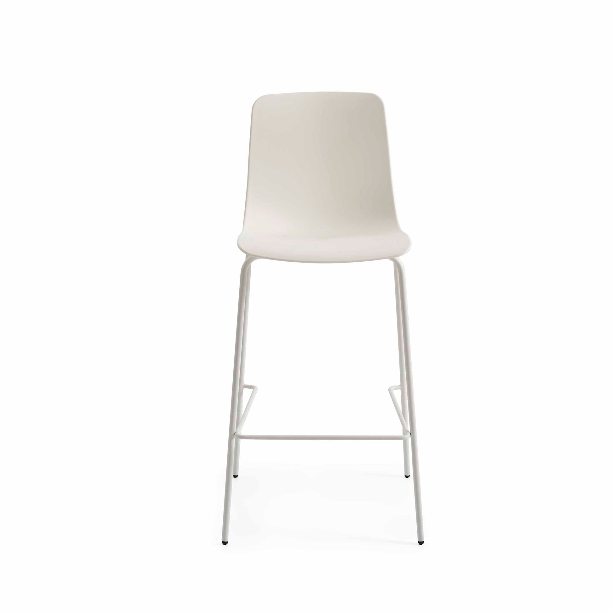 White bar stool with a white background