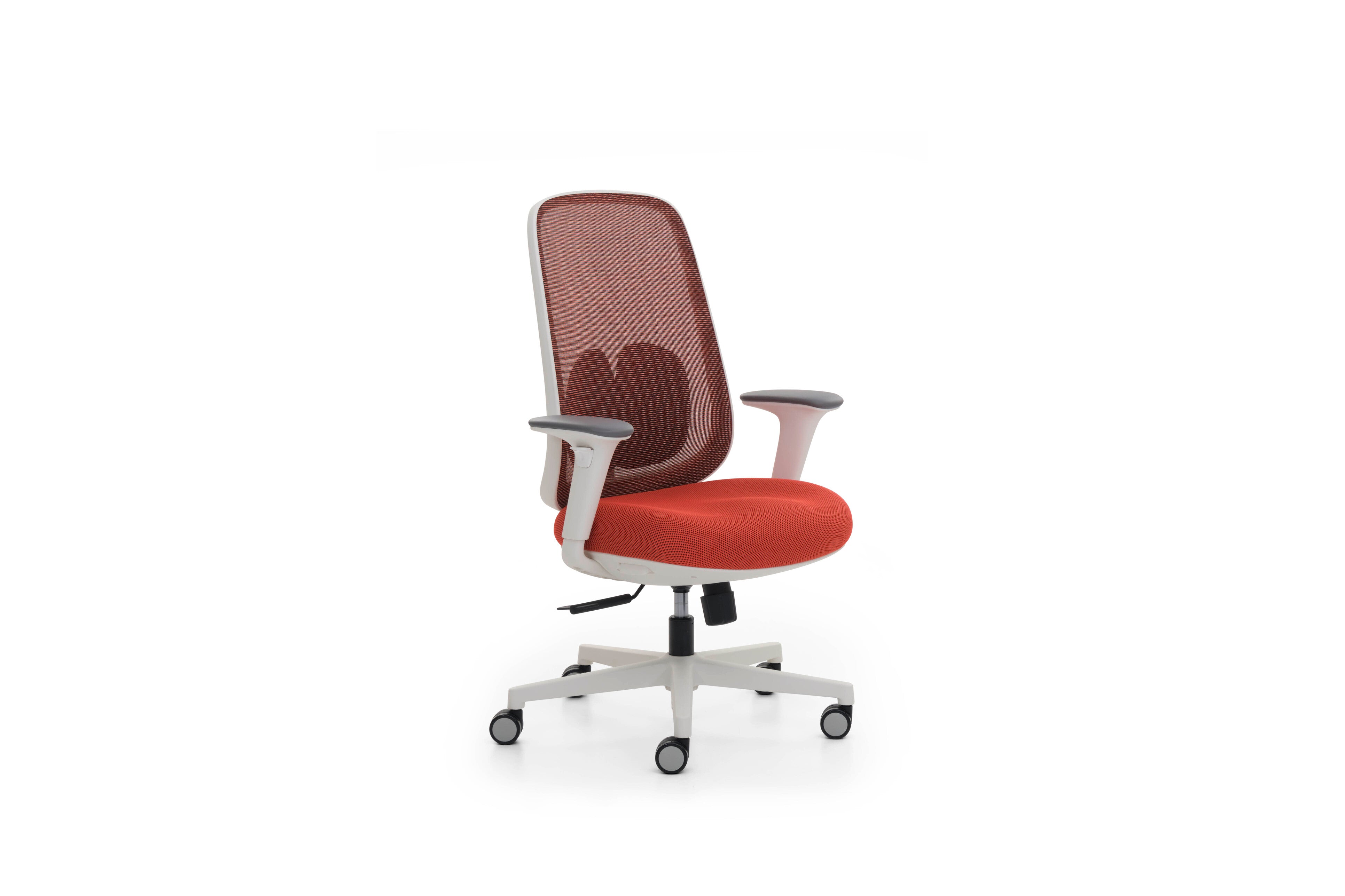 Red To-Work Executive Chair ergonomic posture demonstration angle