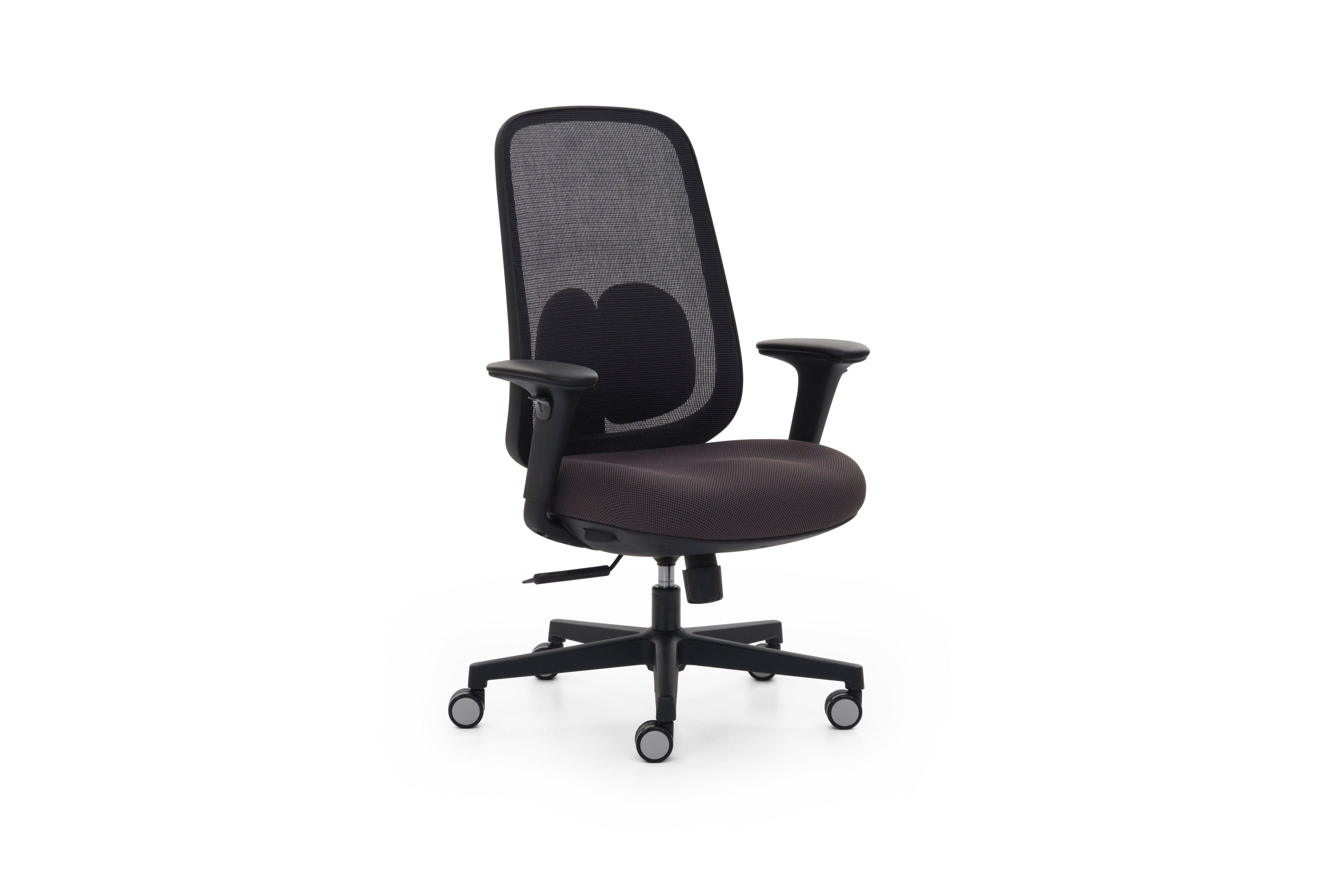 To-Work Executive Chair front view with mesh backrest and black frame