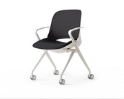 Modern chair with black seat and backrest on a white background