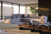 Side angle of the Vogue Modular Sofa highlighting its stylish and customizable layout.