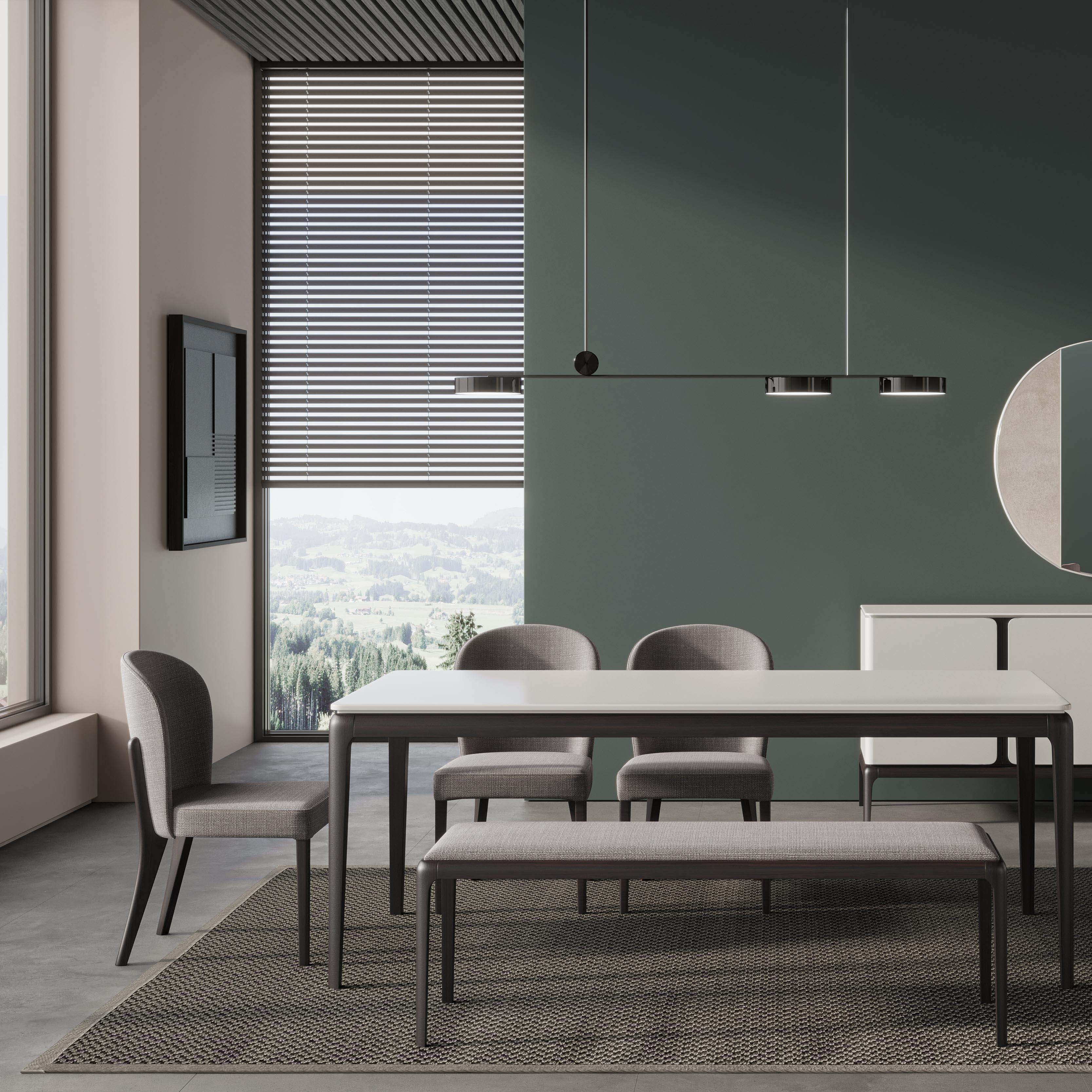 Close-up of the Vokka Dining Chair’s fabric texture, highlighting luxurious materials.