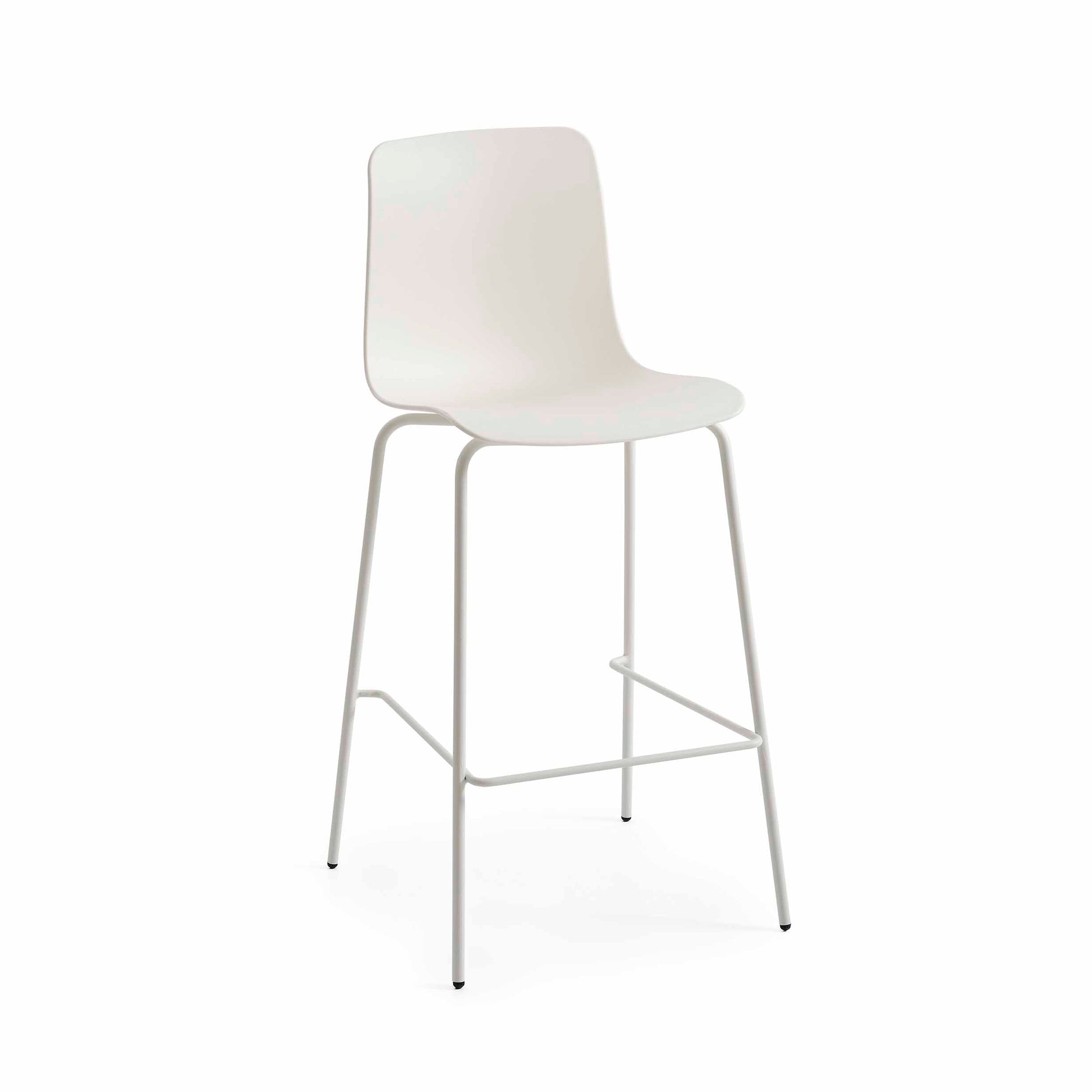 White bar stool on a white background