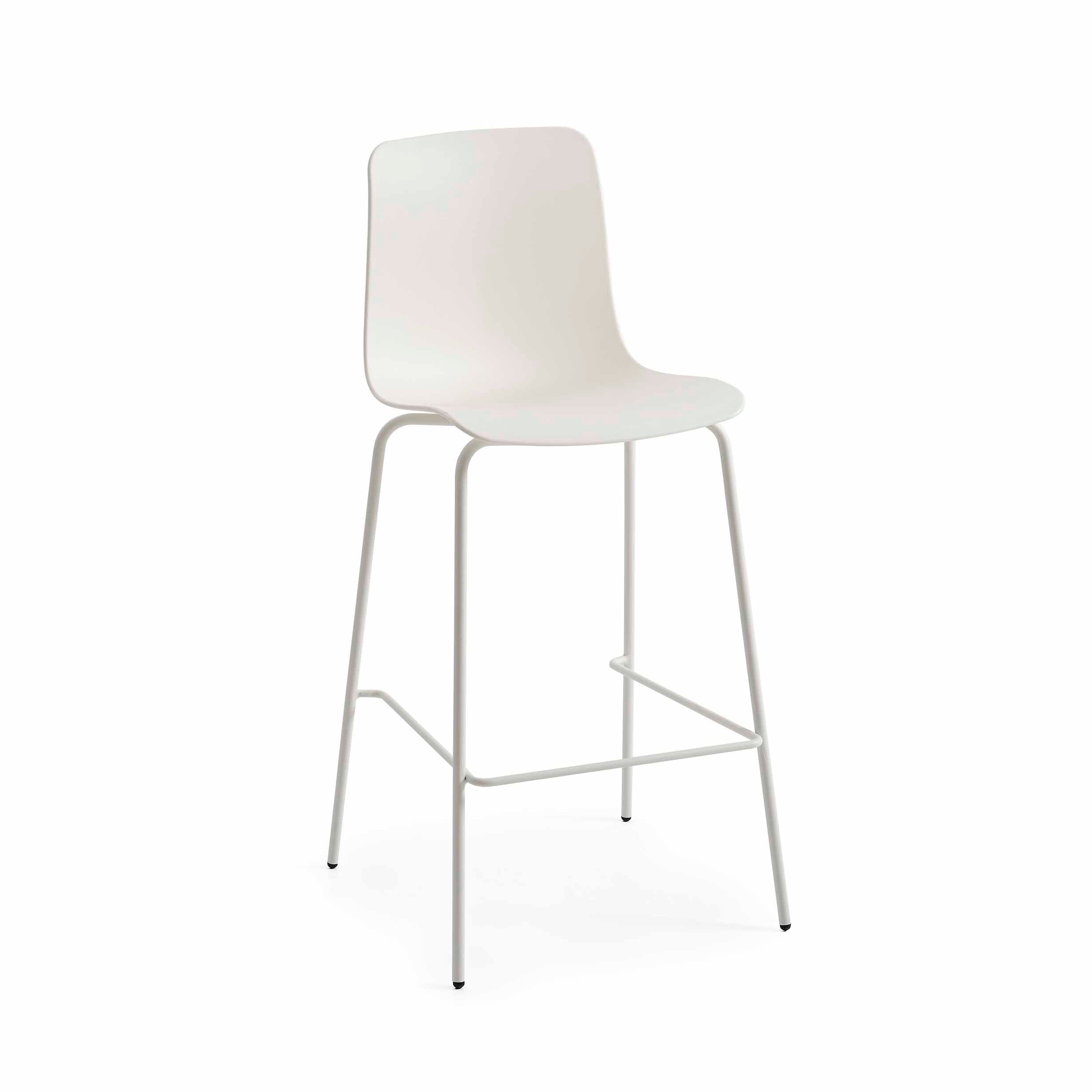 White bar stool on a white background