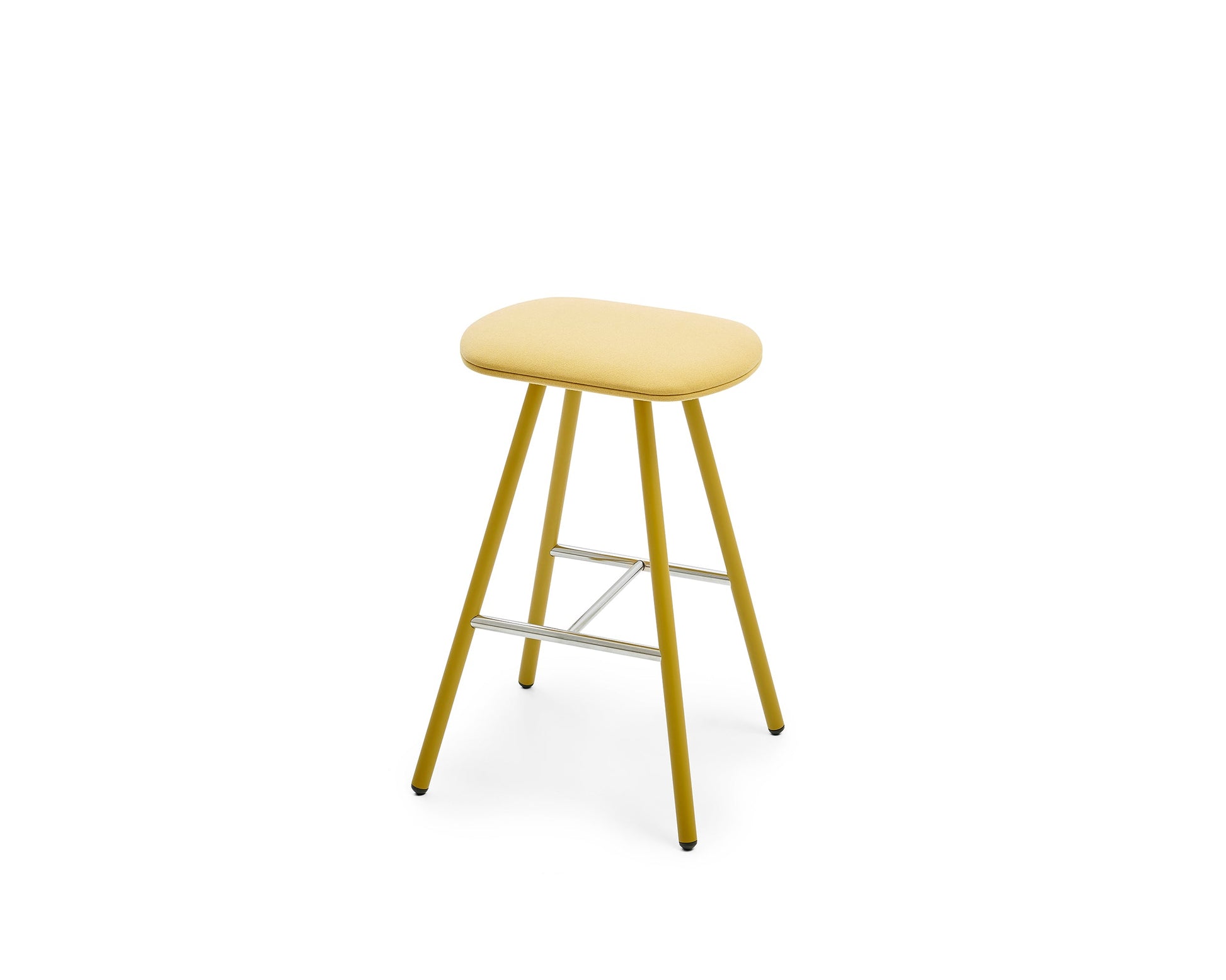 Yellow stool on a white background