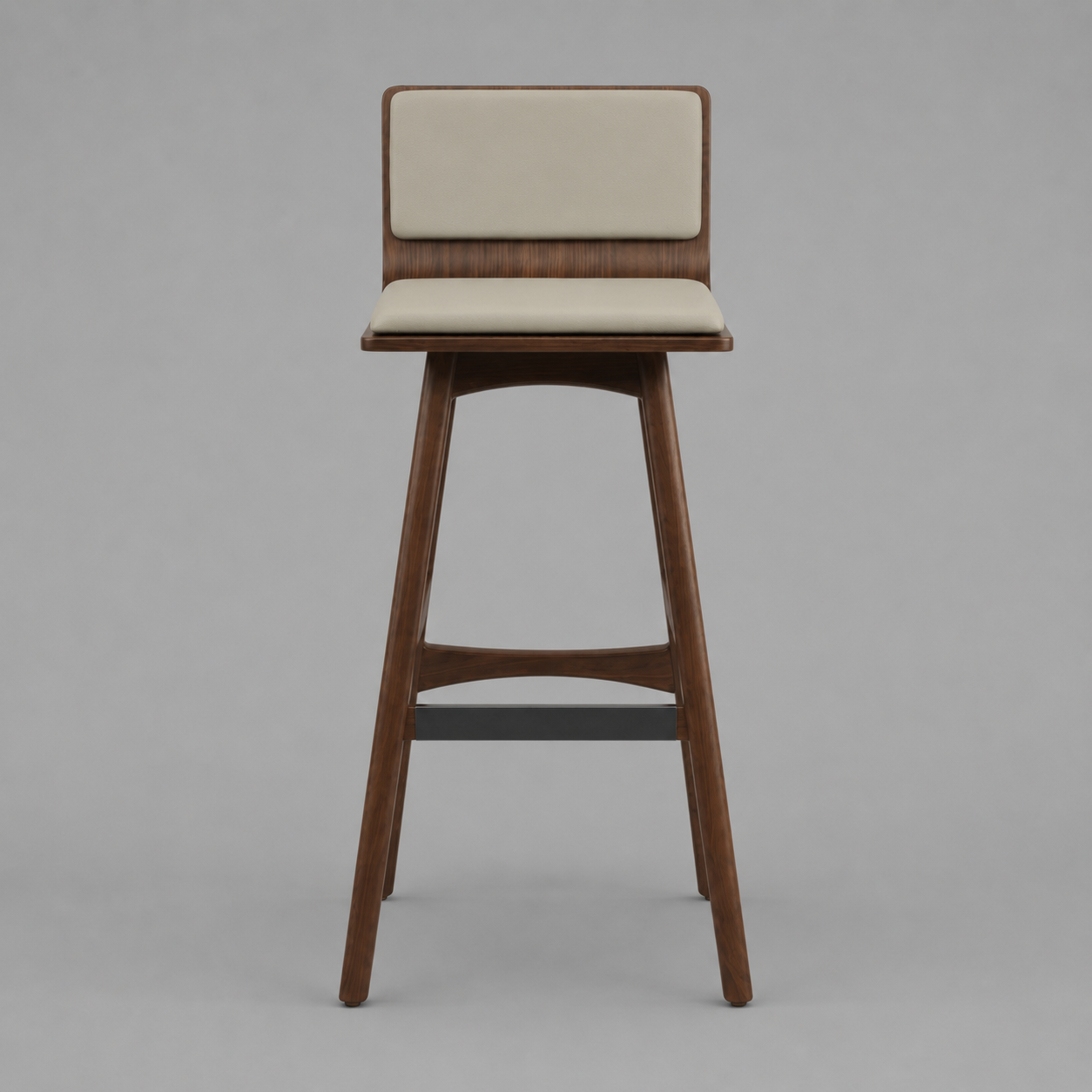 Arc Stool – Modern Wooden Bar Stool with Upholstered Seat