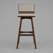 Arc Stool – Modern Wooden Bar Stool with Upholstered Seat