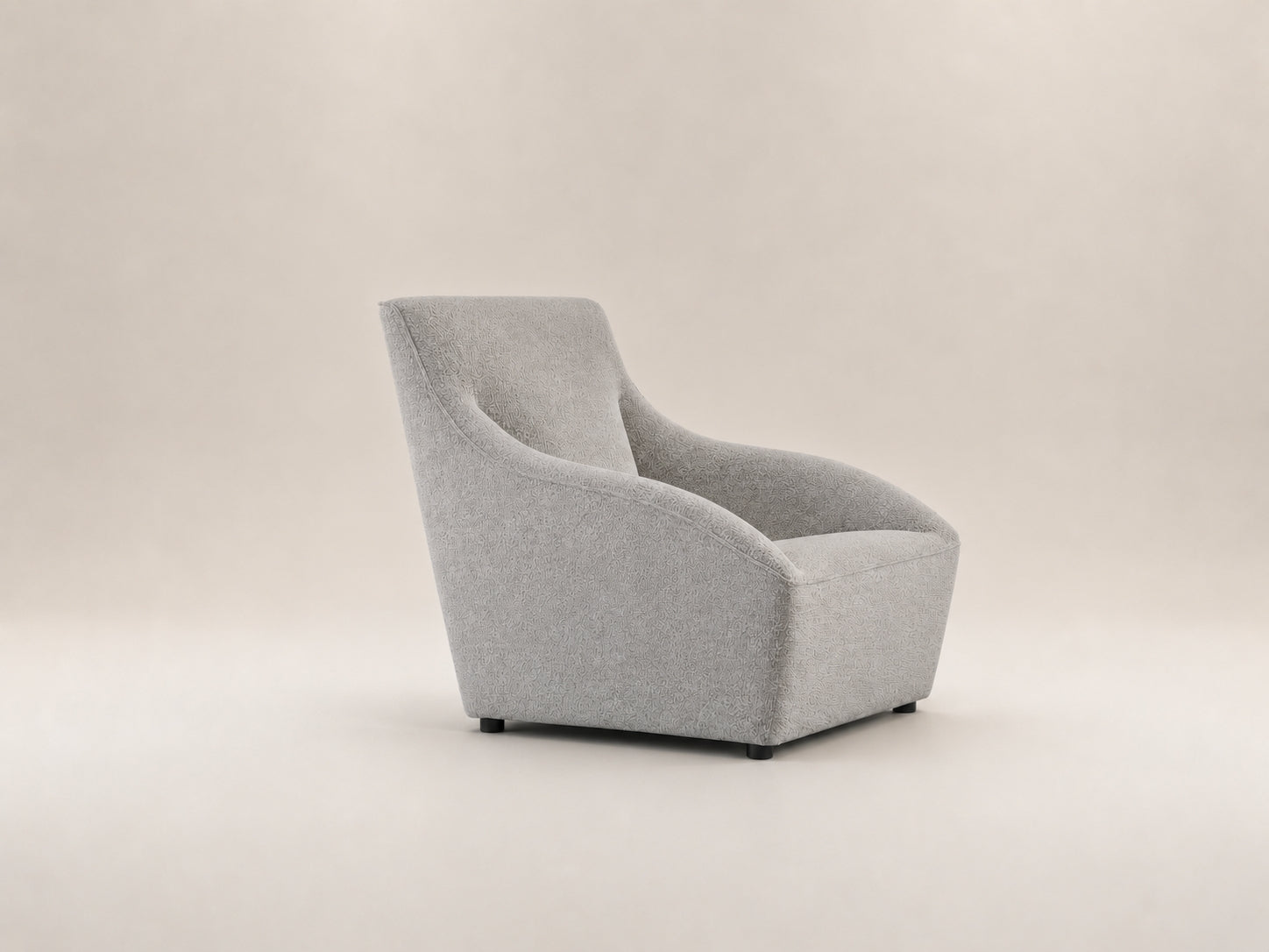 Amalfi Aura modern accent chair with dual-material design, soft interior upholstery and a bold sculptural silhouette