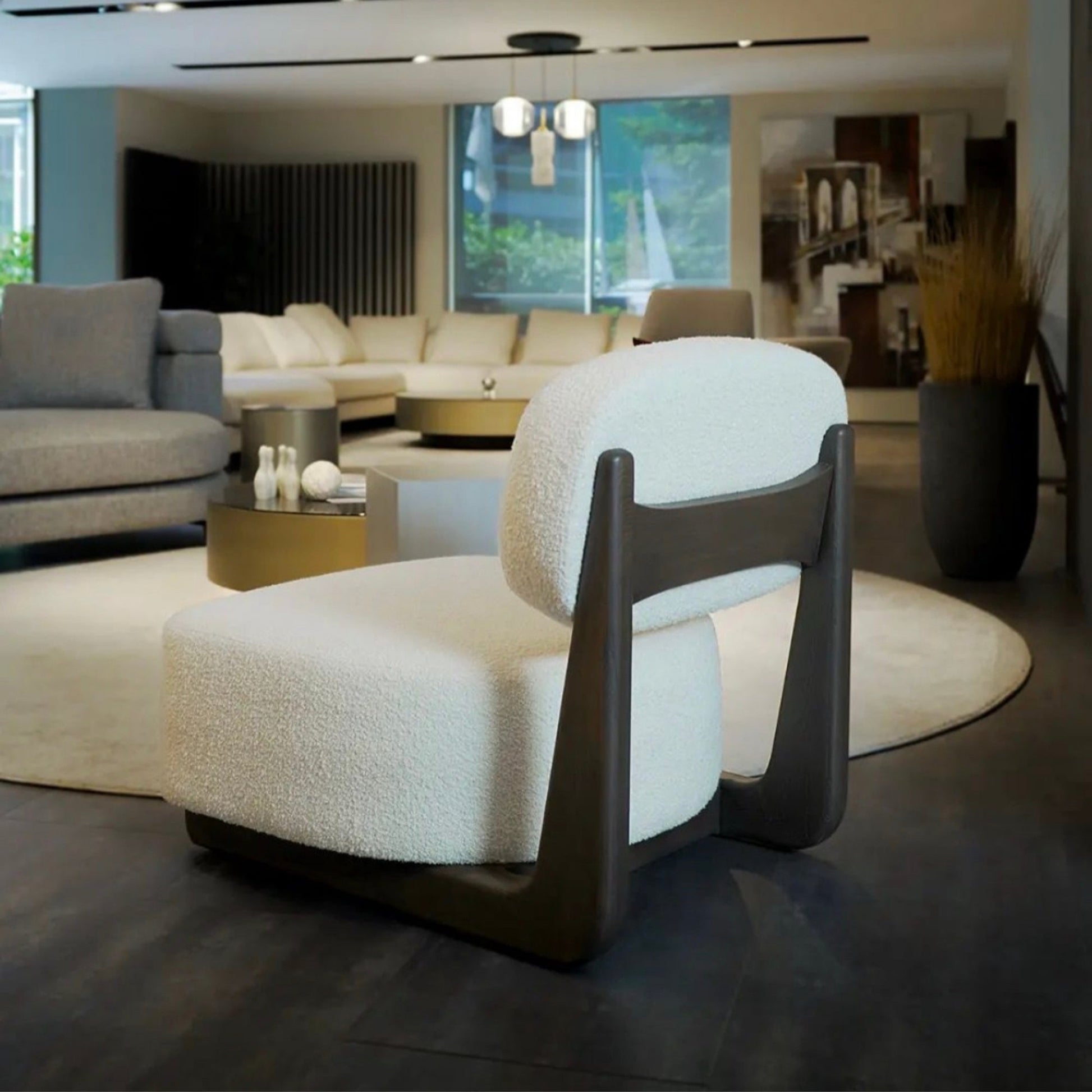 Aura Armchair with modern design, customizable comfort, and sleek style for contemporary interiors. Available with fast shipping across the GTA and Canada.
