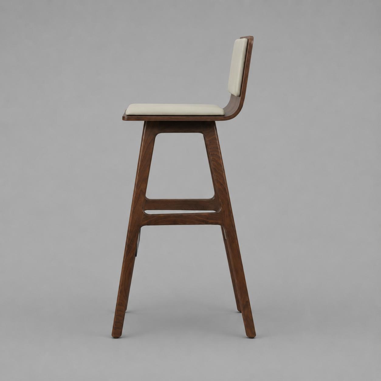 Arc Stool – Modern Wooden Bar Stool with Upholstered Seat