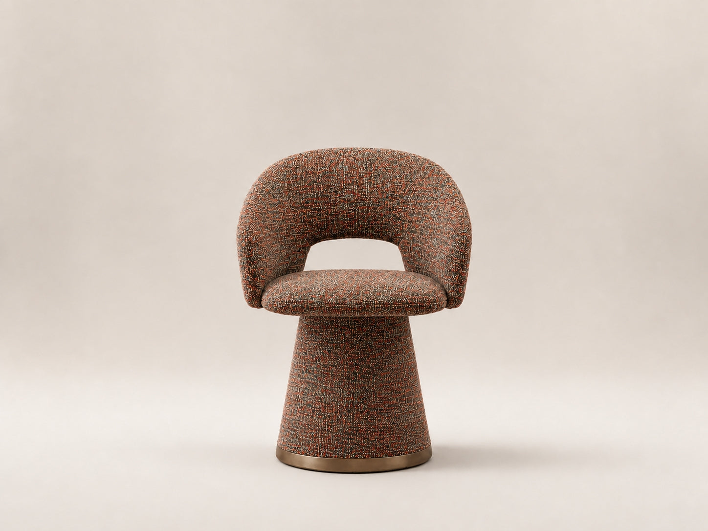 Brenta Dining Chairs by Canapy Furniture featuring a covered cone-shaped base and graceful semicircular backrest