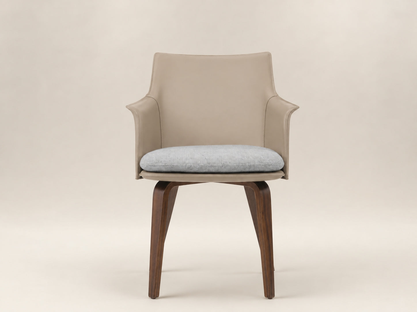 Briancon Dining Chair by Canapy Furniture featuring bonded leather upholstery, fabric cushion and refined modern design