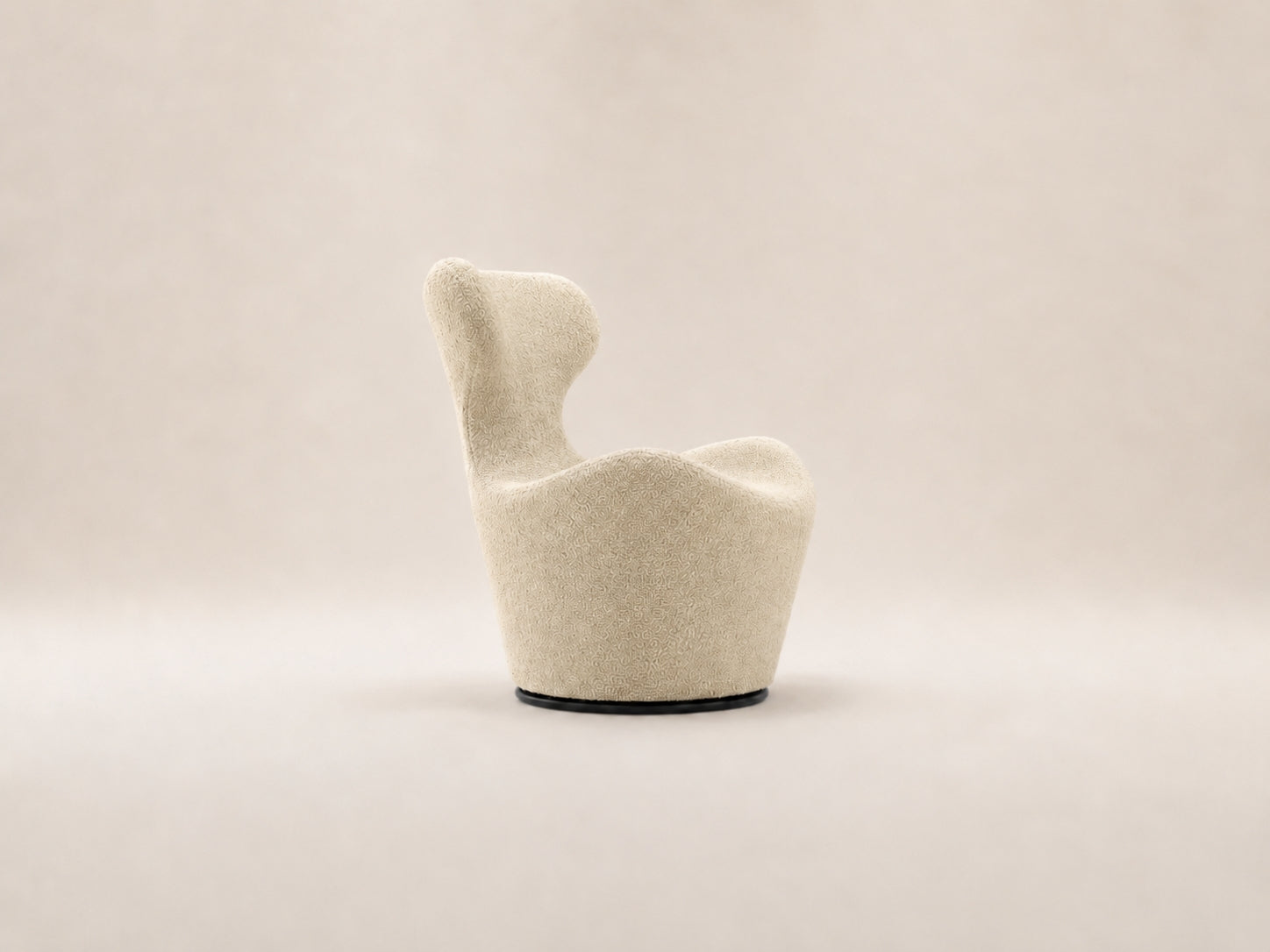 Capri swivel accent chair with enveloping sides, plush seating and customizable premium upholstery for modern interiors