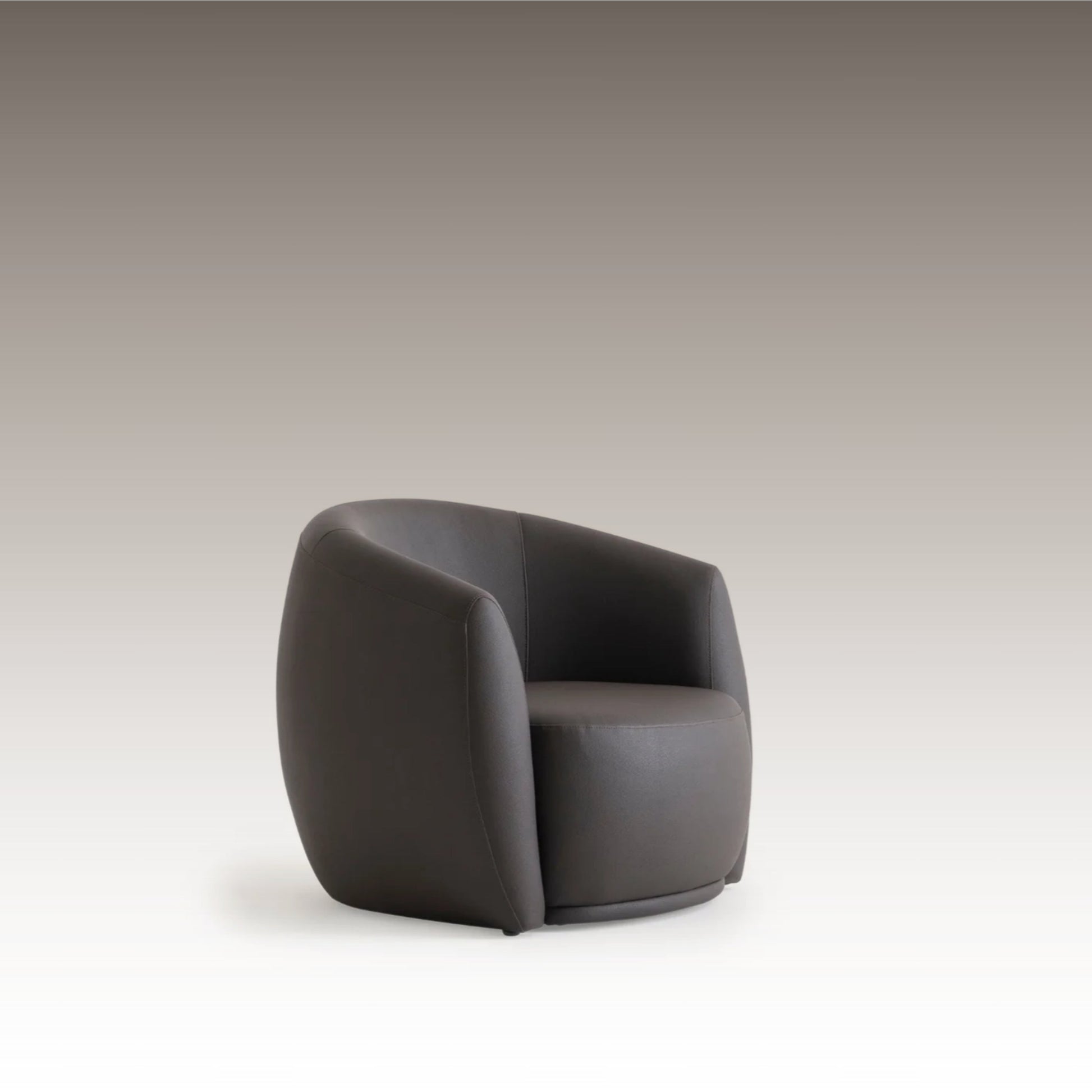 Classico Armchair in dark leather – angled view