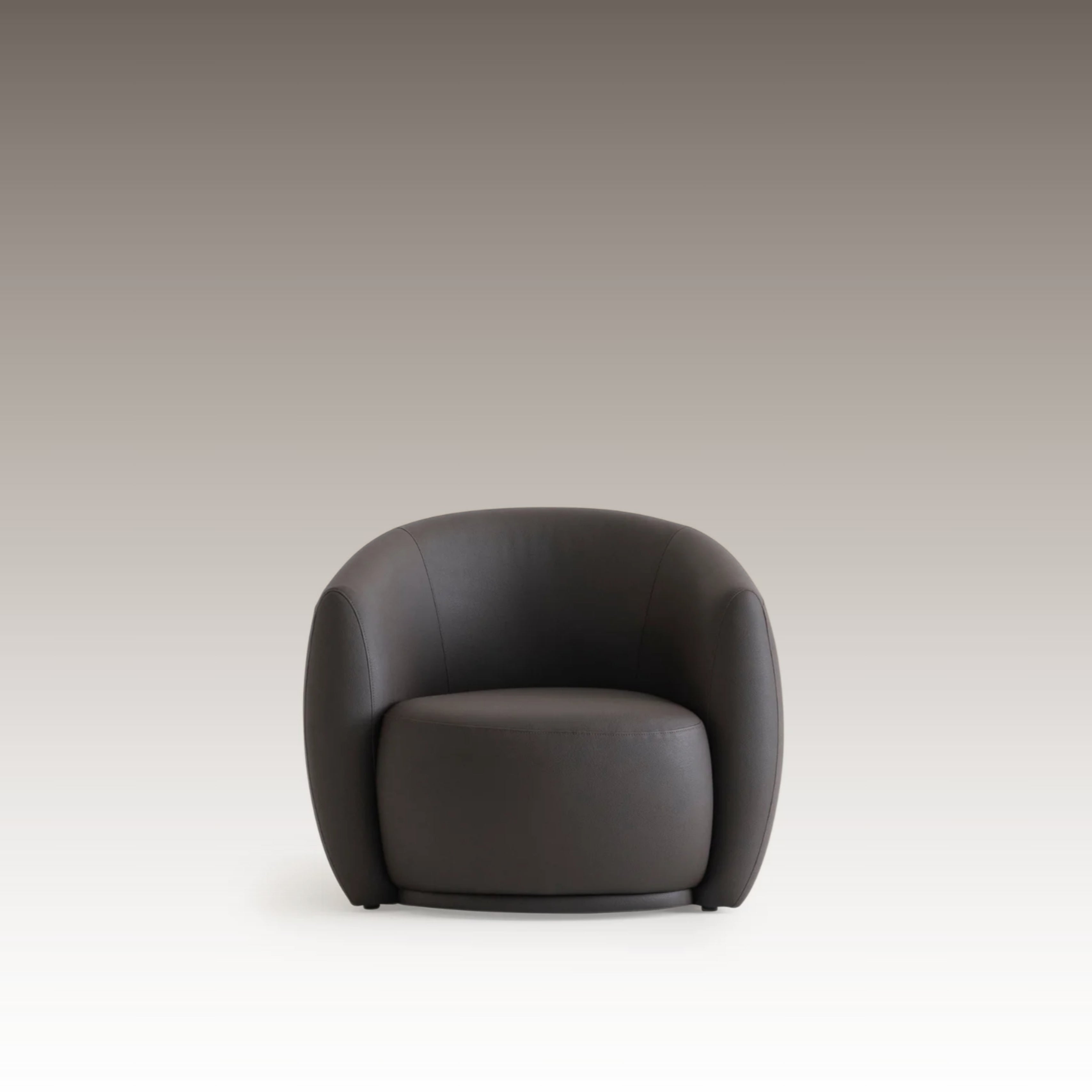 Classico Armchair in dark leather – front view