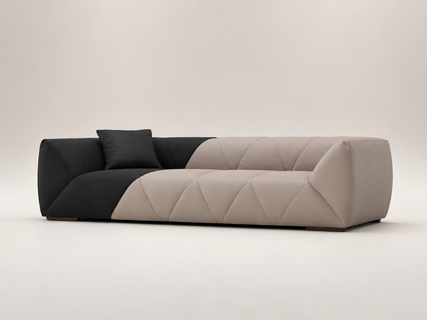 Eclipse customizable sofa with tailored upholstery, diamond quilted detailing and a sleek contemporary design