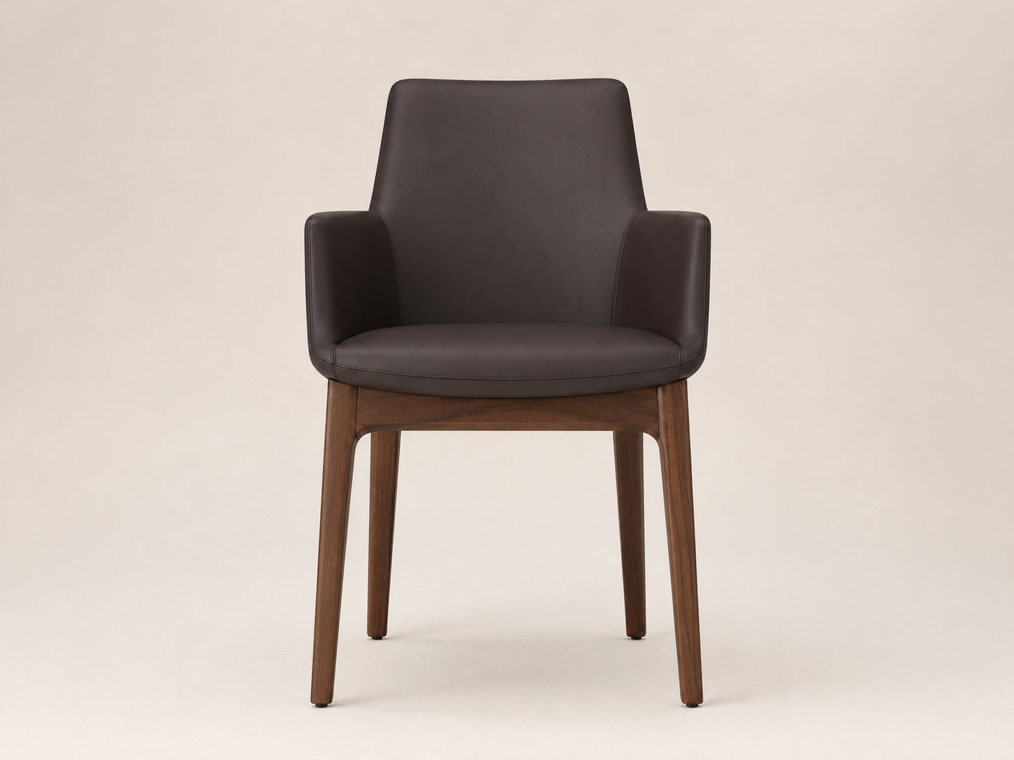 Eiffel Arm Wood Chair by Canapy Furniture featuring an upholstered seat and backrest with a solid walnut beech frame