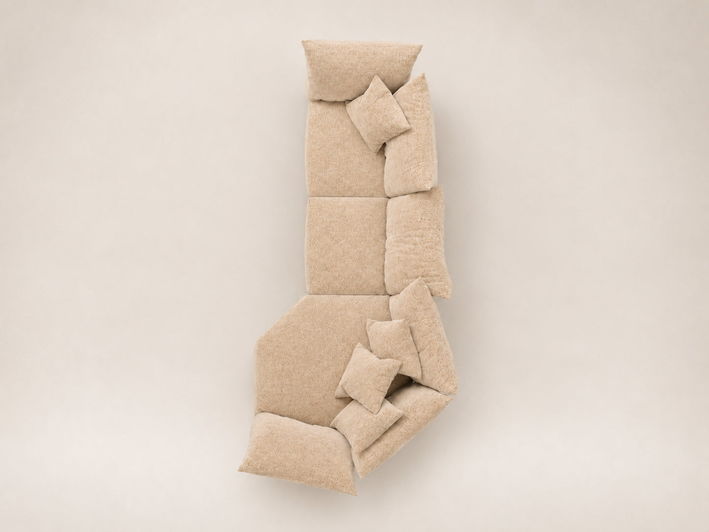 Elm Cozy modular sectional sofa with oversized back cushions, textured performance fabric and cloud-like comfort