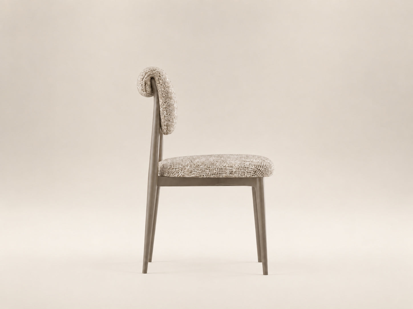 Enya modern dining chair with smooth durable fabric upholstery, cushioned seat and minimalist contemporary lines