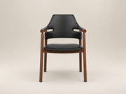 Genoa Chair by Canapy Furniture featuring bone bonded leather upholstery and a refined solid ash walnut frame