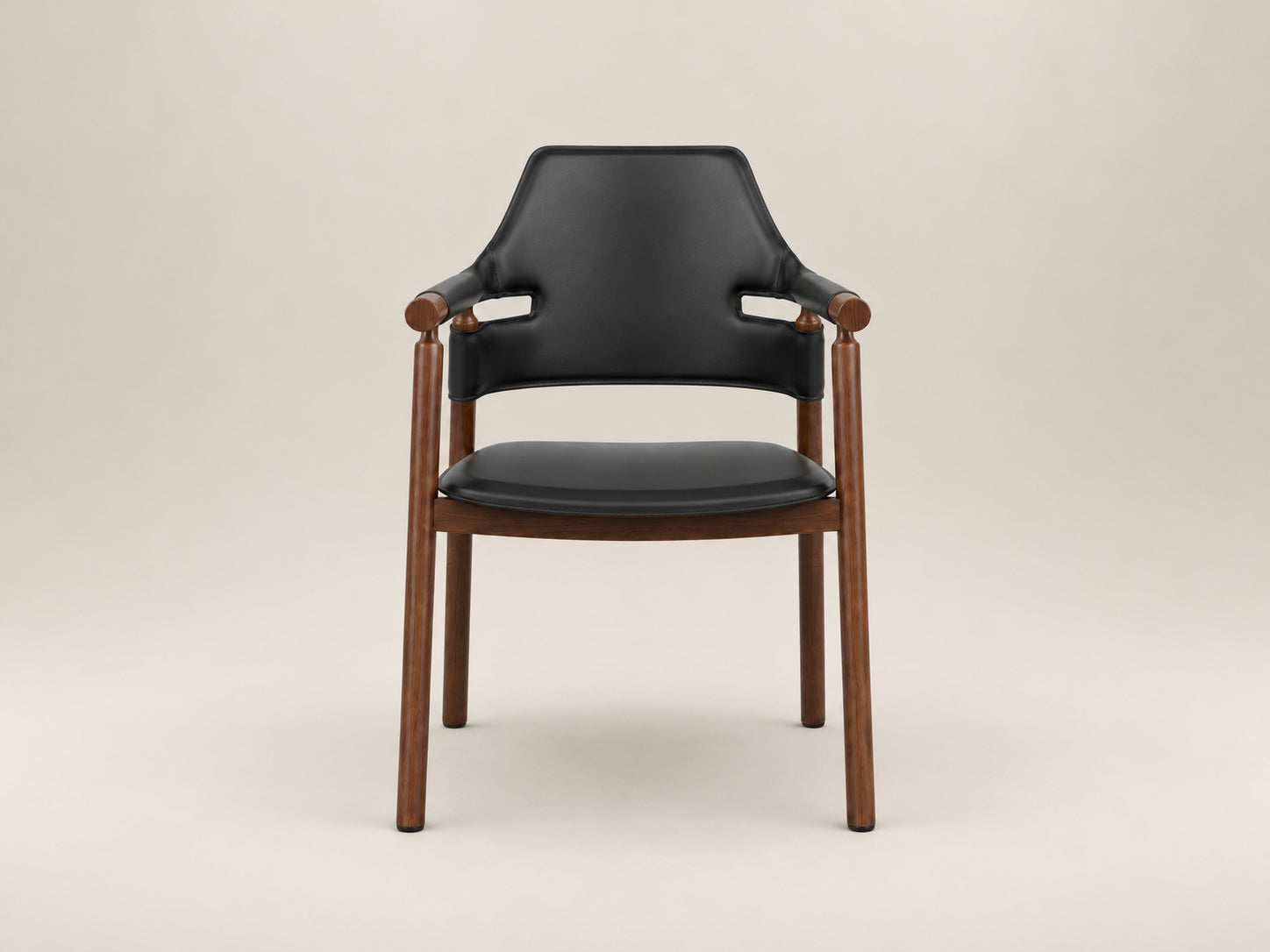 Genoa Chair by Canapy Furniture featuring bone bonded leather upholstery and a refined solid ash walnut frame