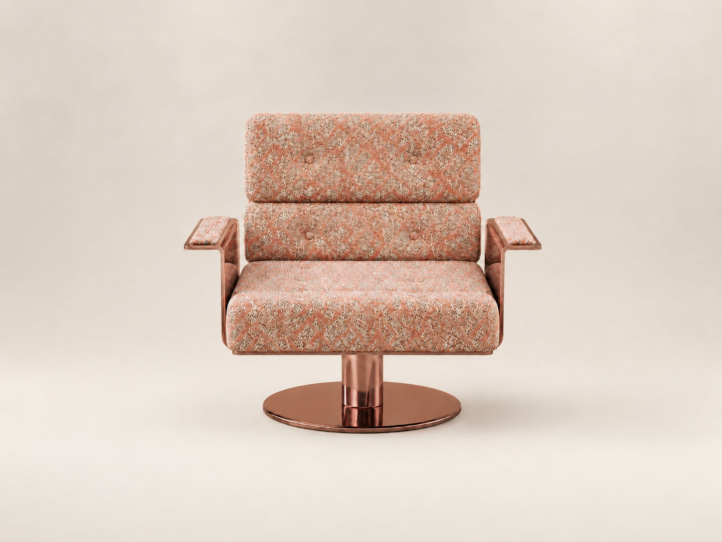 Kep’s Lounge Chair by Canapy Furniture featuring a sculpted steel armrest, upholstered seat and refined lounge comfort