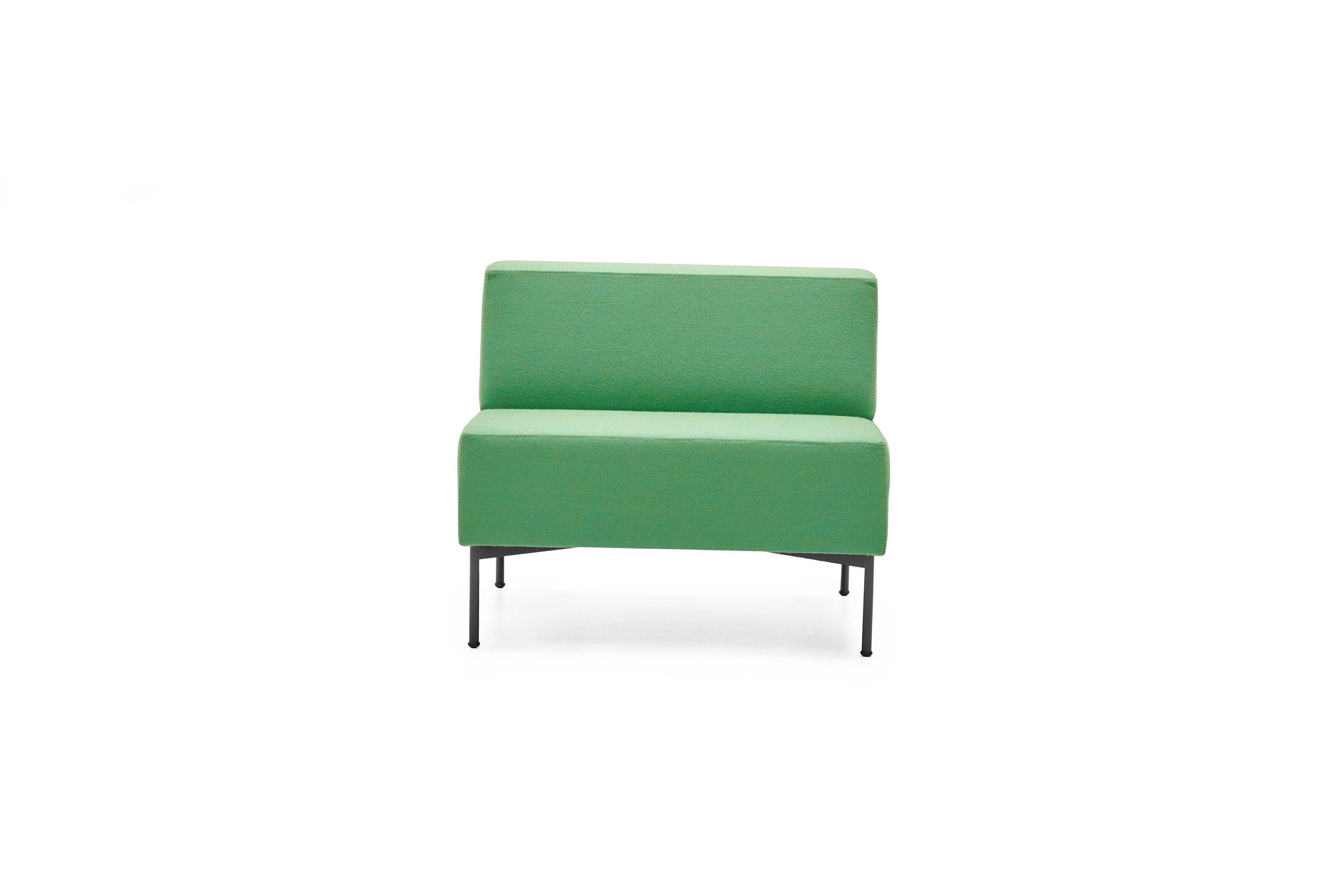 Green sofa chair on a white background