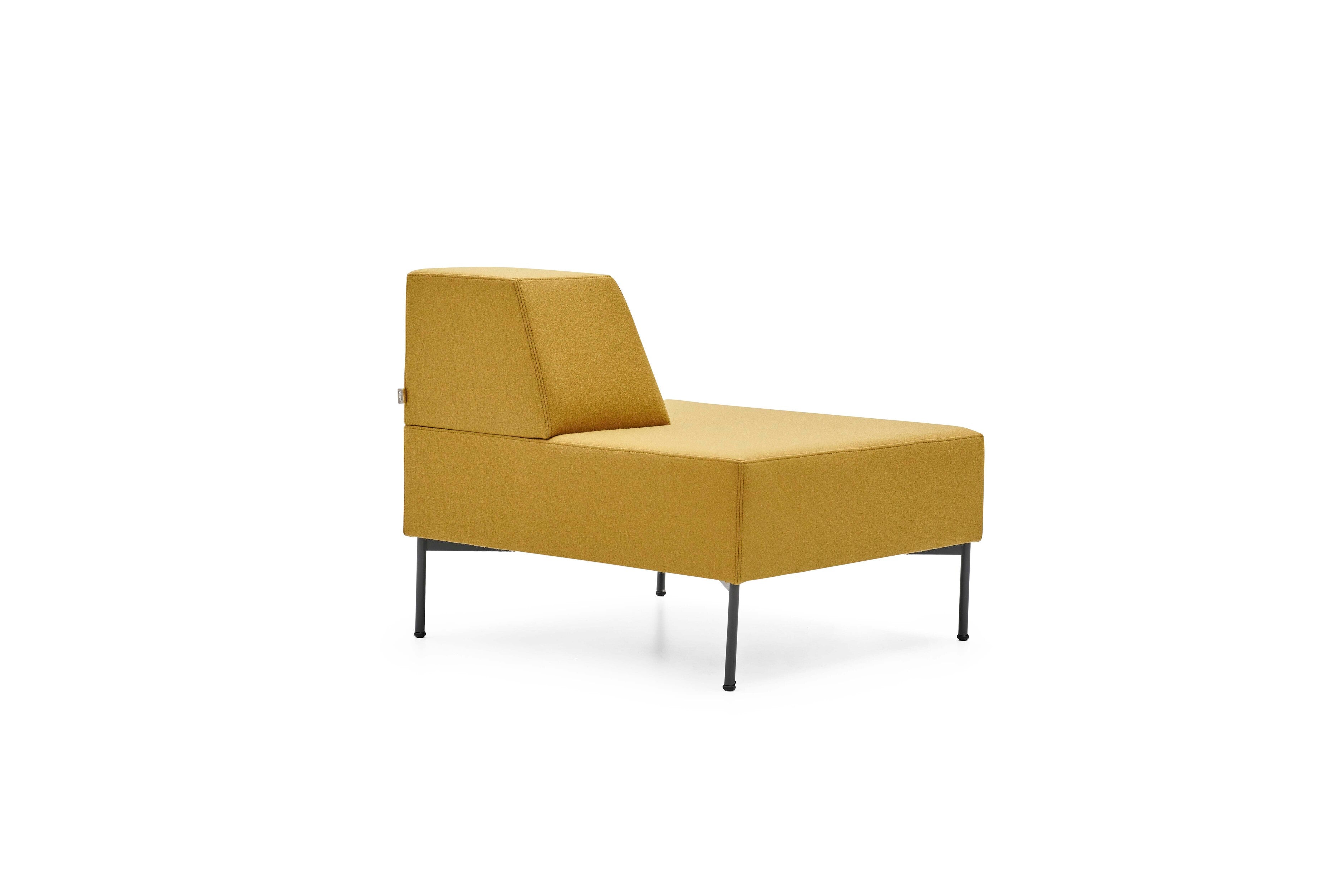 Yellow modular chair on a white background
