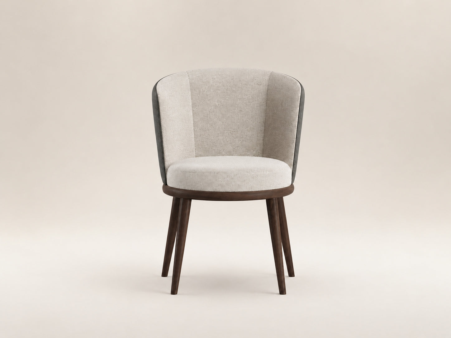 Lupa Dining Chair by Canapy Furniture featuring a rounded backrest, tailored upholstery and elegant modern comfort