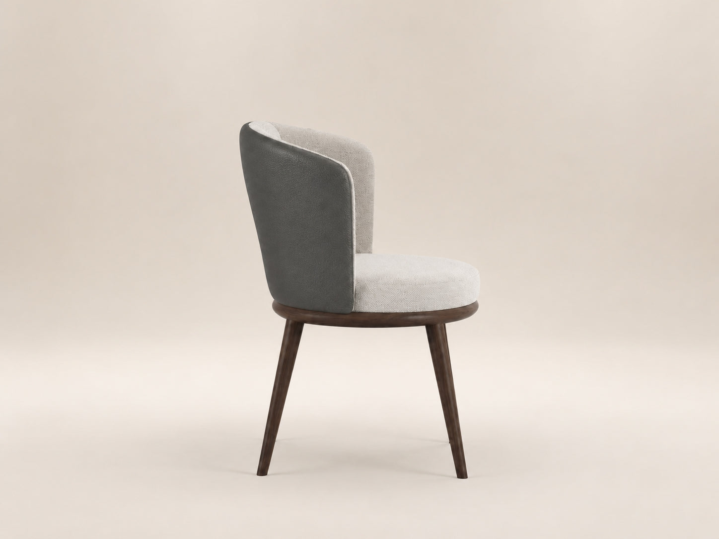Lupa modern dining chair with gently tapered solid wood legs and a refined upholstered seat for contemporary dining spaces