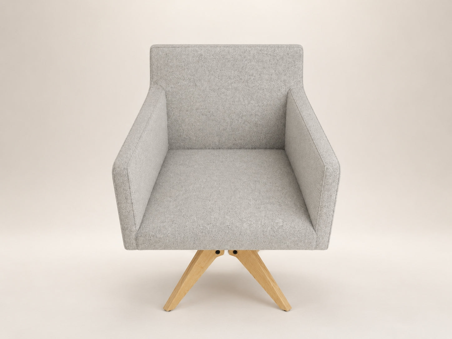 Monvero modern chair with solid walnut legs, flexible S shape spring support and tailored upholstery