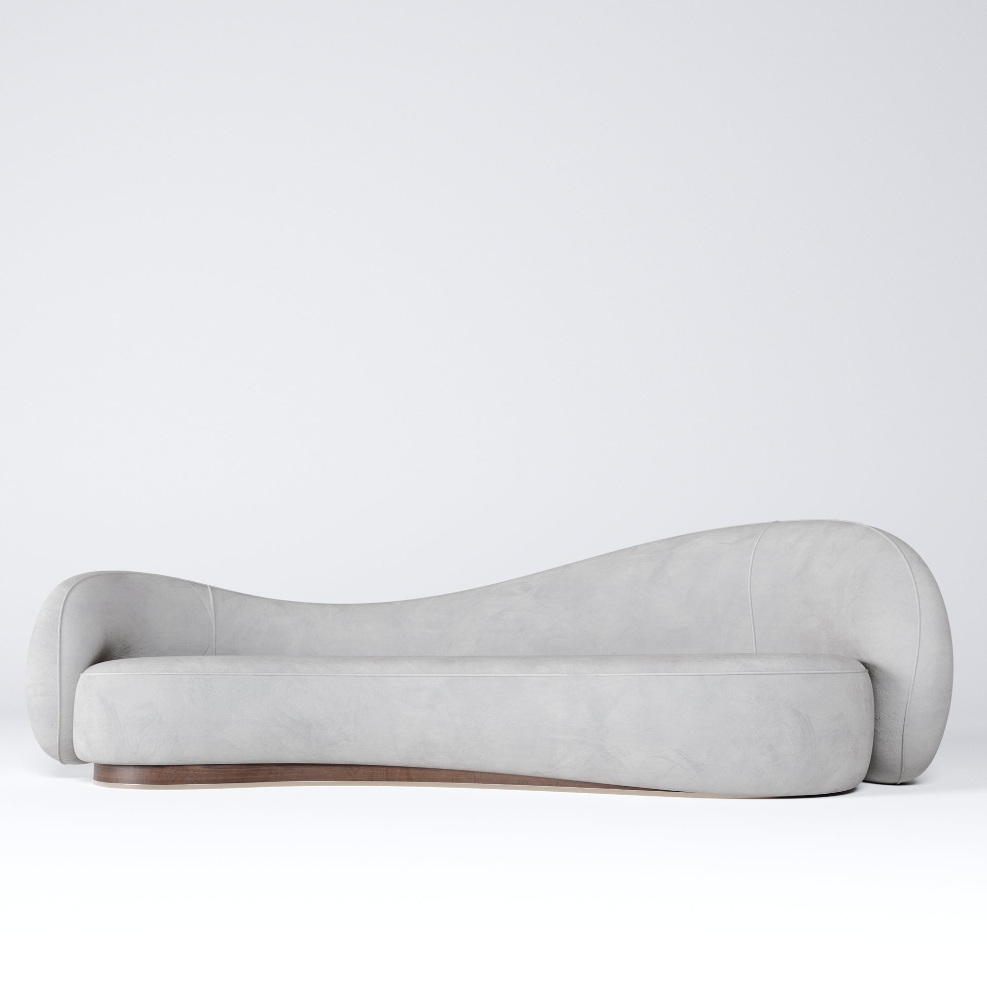 Modern gray sofa on a white background