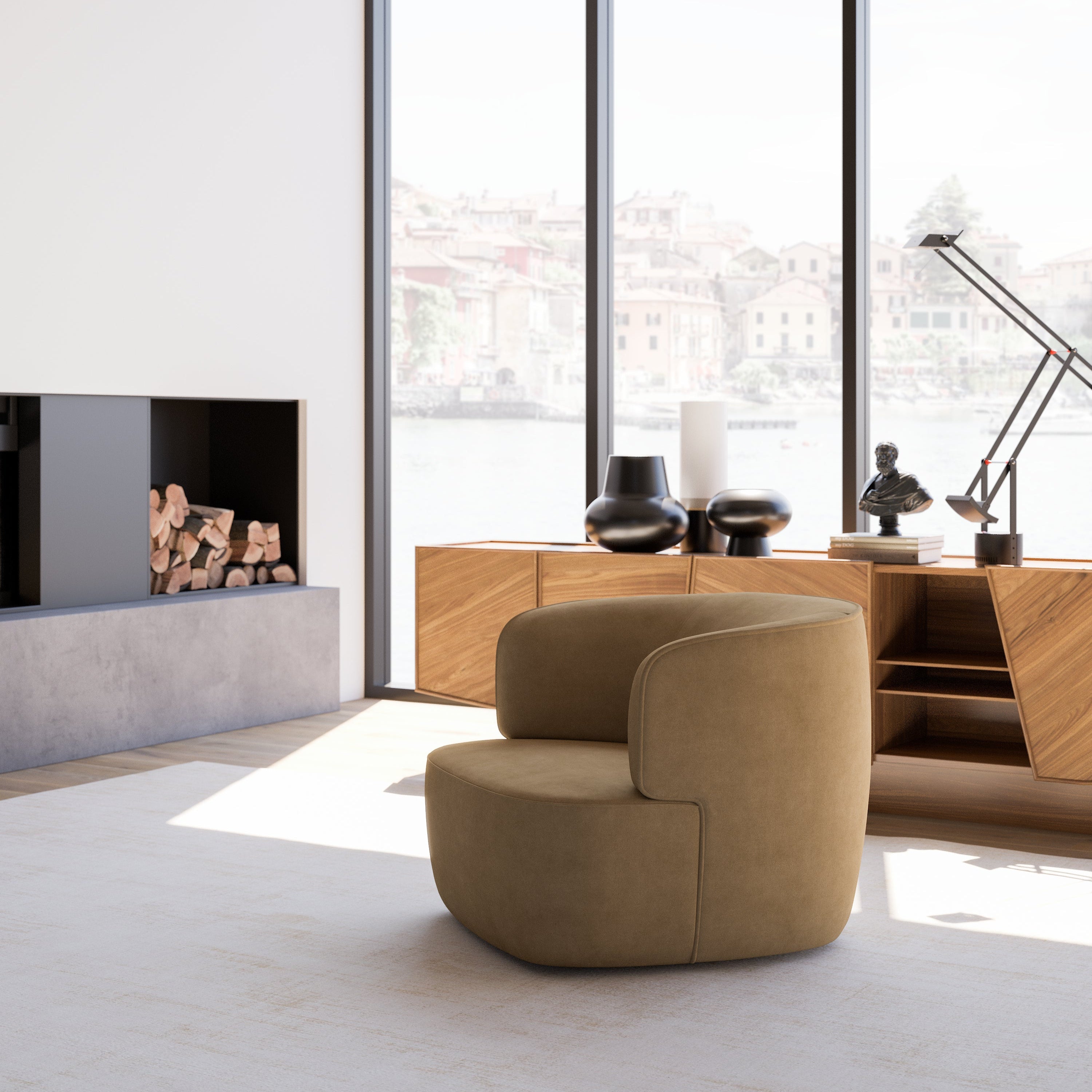 Orren Armchair with modern design, customizable comfort, and sleek elegance for contemporary interiors. Available with fast shipping across the GTA and Canada.