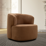 Orren Armchair in brown velvet fabric