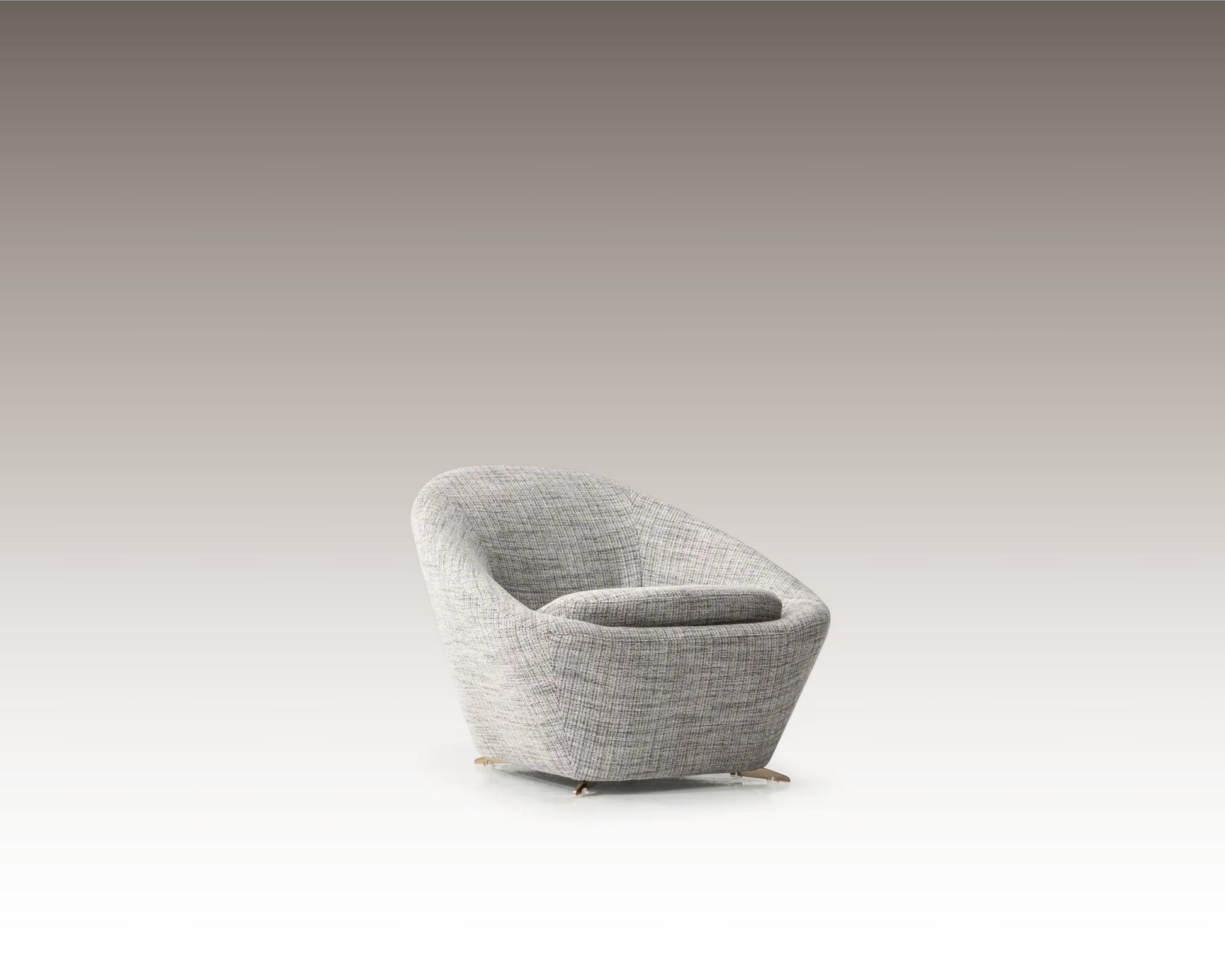 Tao Armchair in grey fabric, side