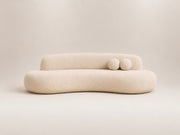 Teddy Sofa modern curved sofa in ivory upholstery by Canapy Furniture